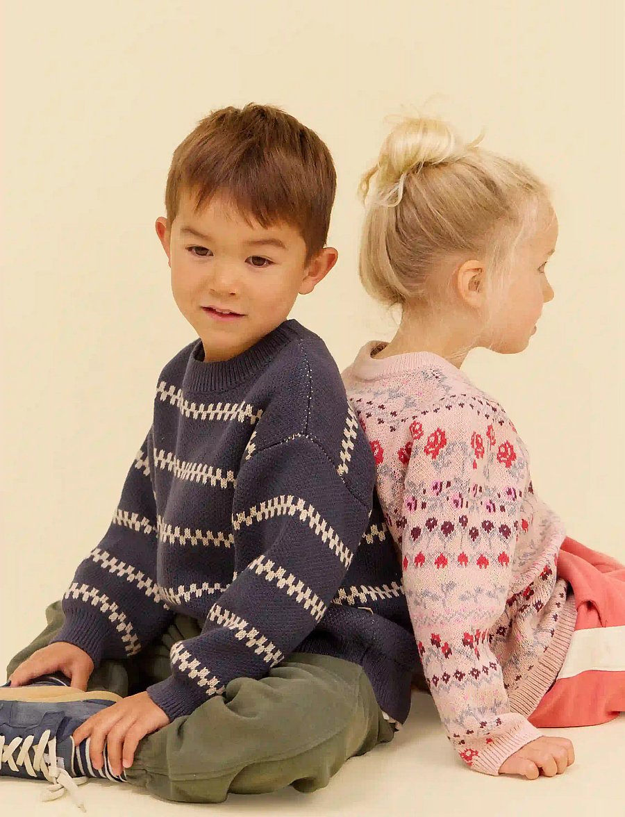 Wheat - Jacquard Pullover Harlow - greyblue - 4