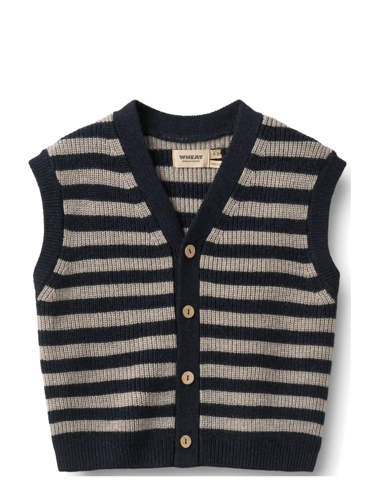 Wheat Knit Vest Pete - Inspiration - NAVY STRIPE / navy