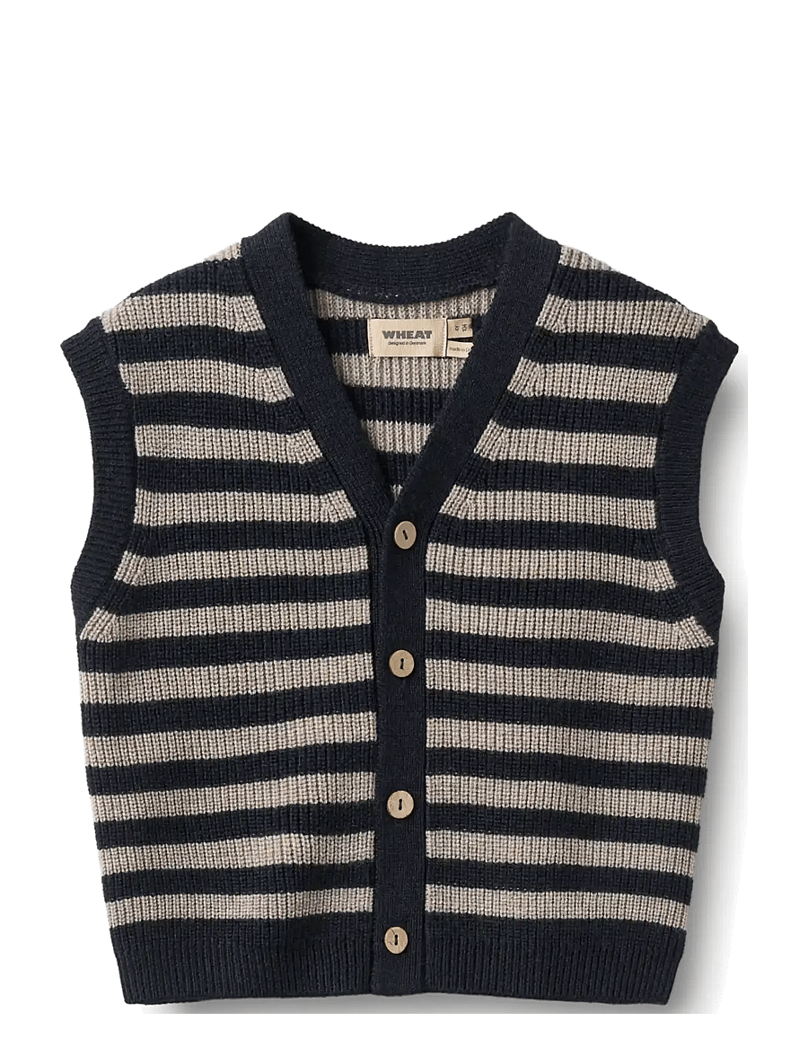 Wheat - Knit Vest Pete - westen - navy stripe - 0