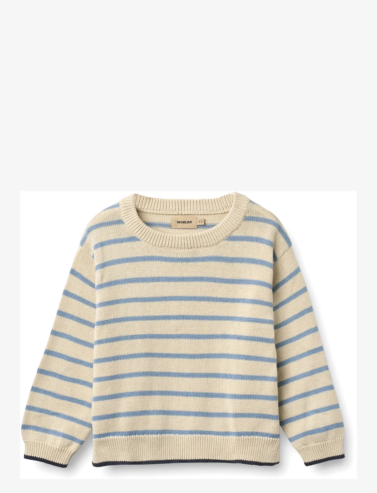 Wheat - Knit Pullover Morgan - jumpers - faded denim stripe - 0