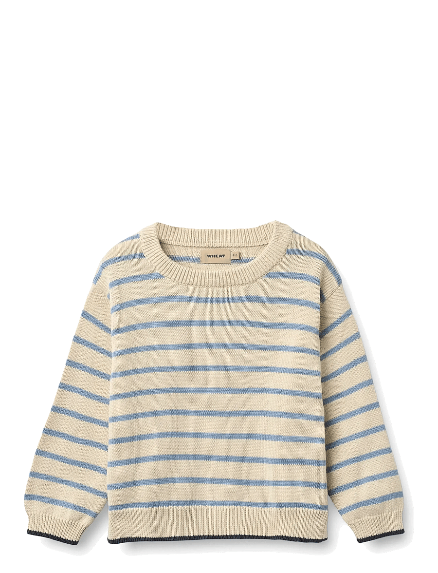 Wheat - Knit Pullover Morgan - pullover - faded denim stripe - 0