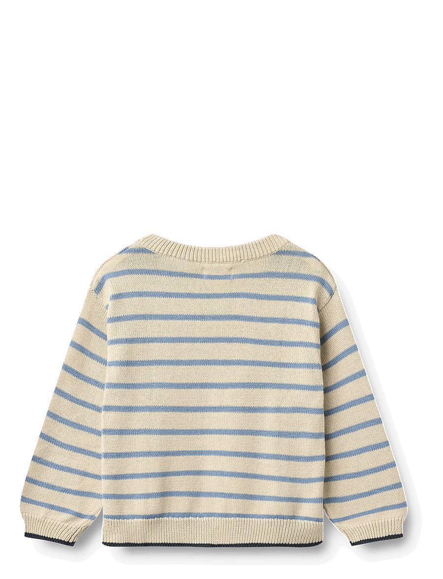 Wheat - Knit Pullover Morgan - pullover - faded denim stripe - 1