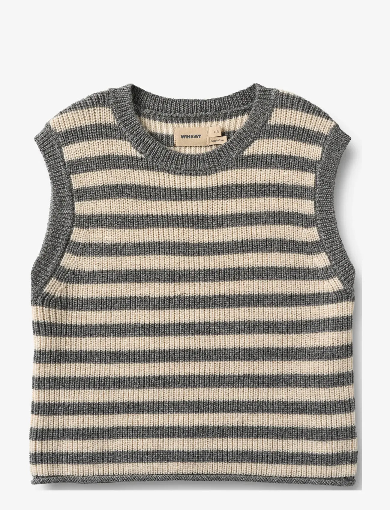 Wheat - Knit Vest Ruby - veste - grey stripe - 0