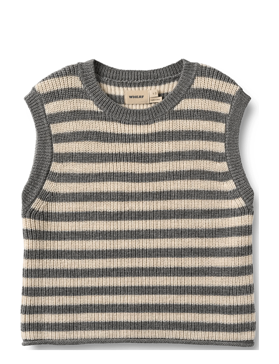 Wheat - Knit Vest Ruby - westen - grey stripe - 0