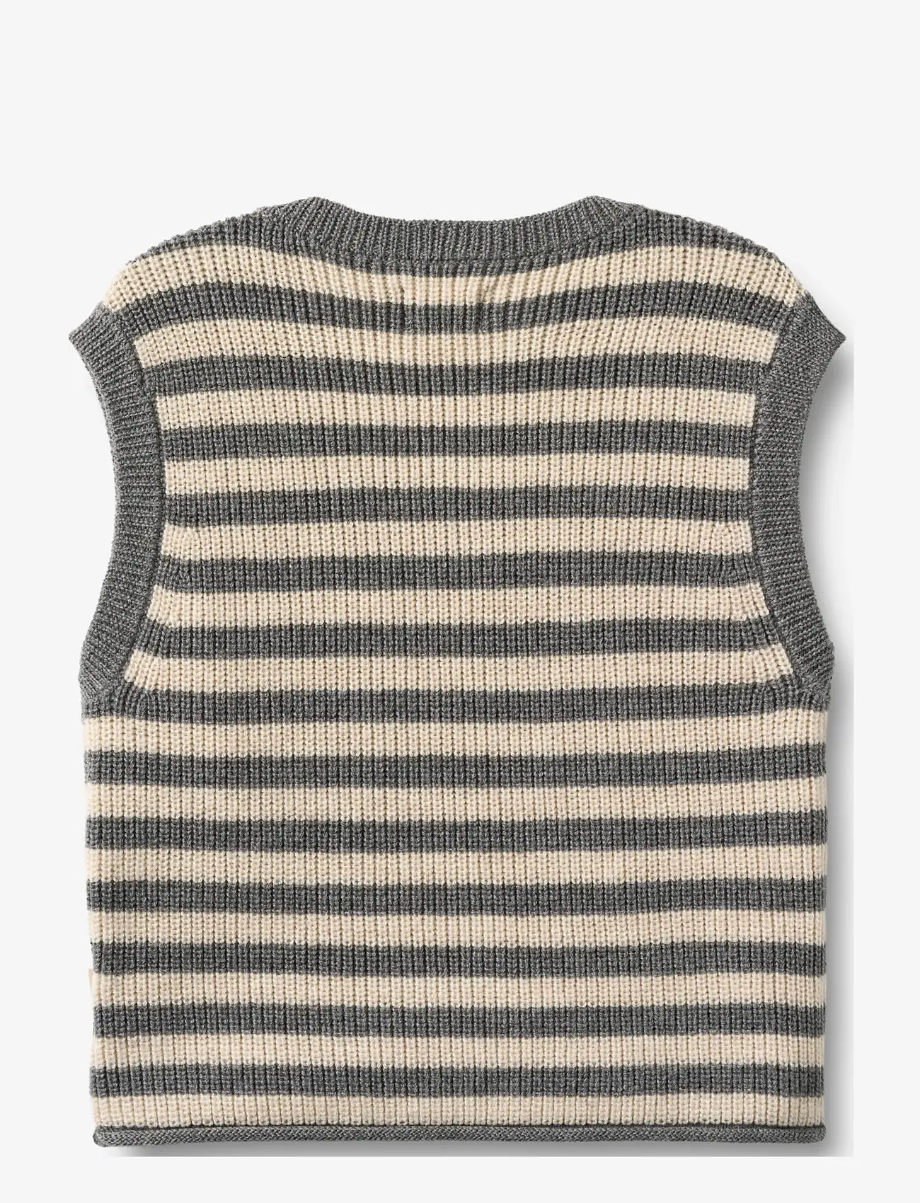 Wheat - Knit Vest Ruby - veste - grey stripe - 1