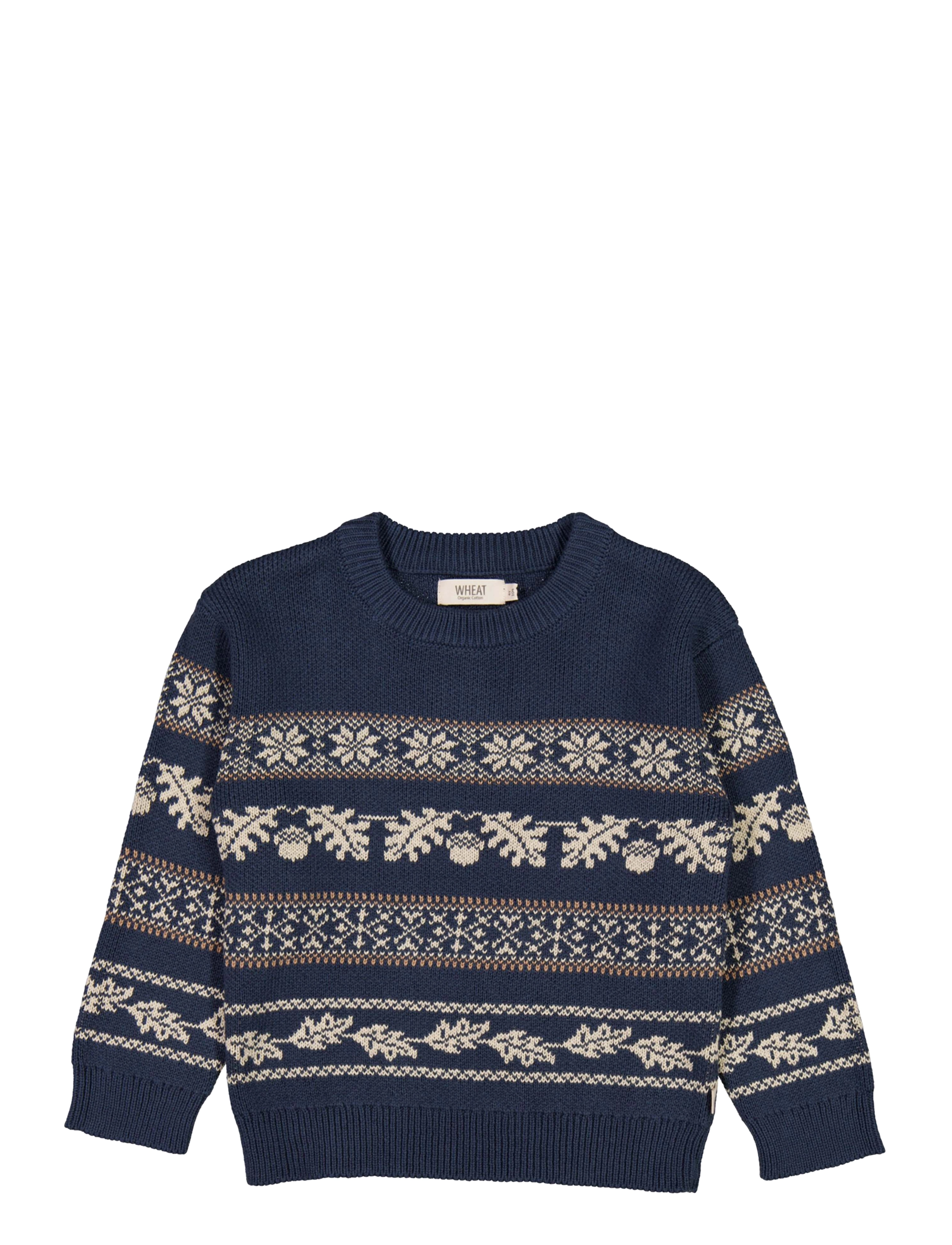 Wheat - Jacquard Pullover Julius - sea storm - 0