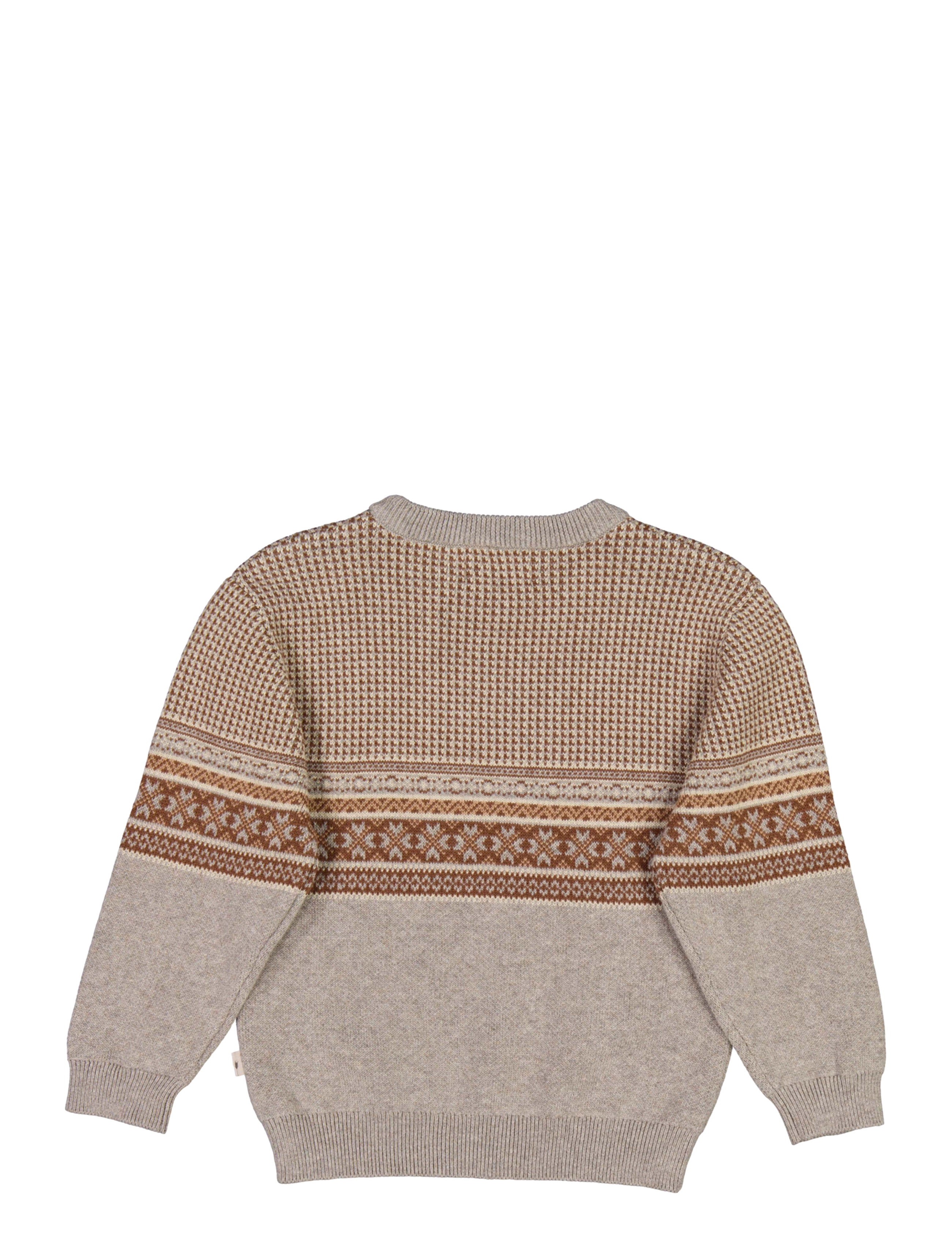 Wheat - Jacquard Pullover Elias - warm grey melange - 1