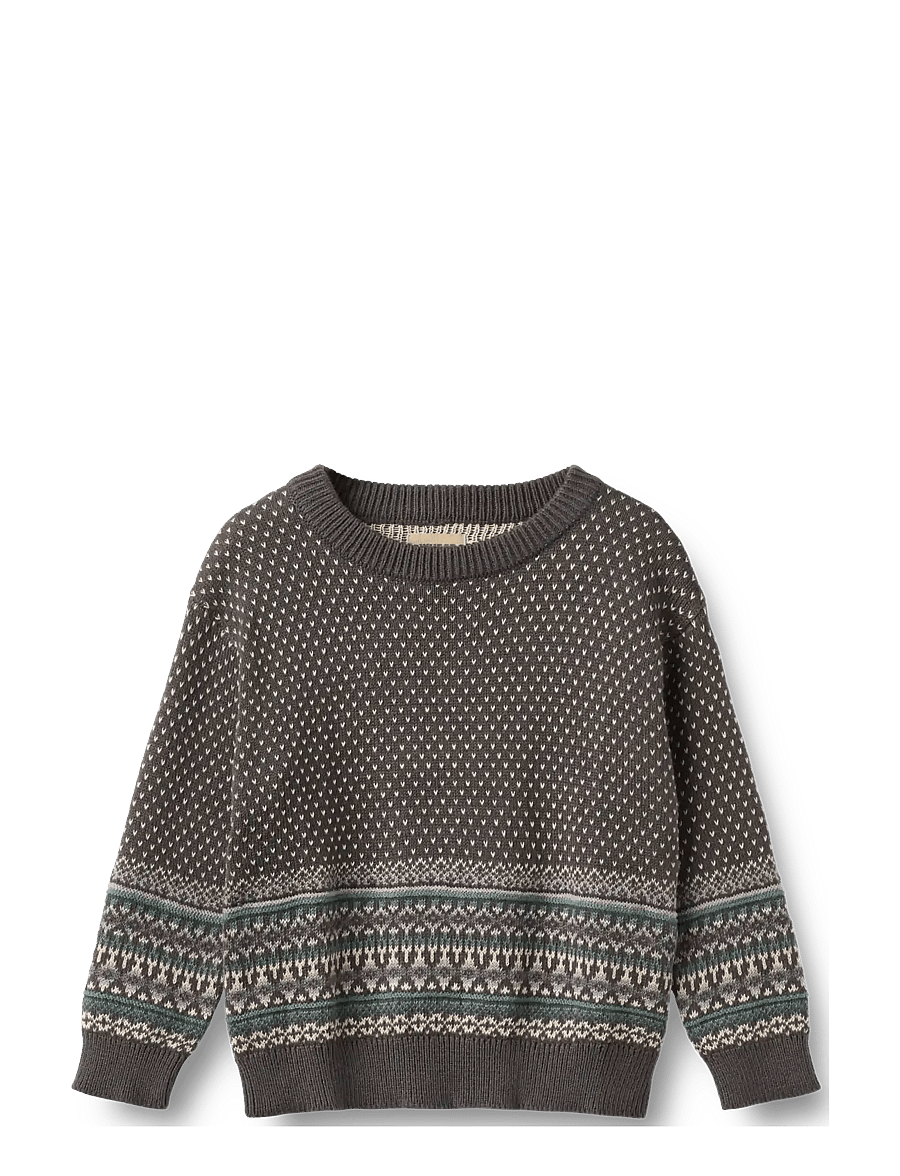 Wheat - Jacquard Pullover Julius - džemprid - dark charcoal - 0