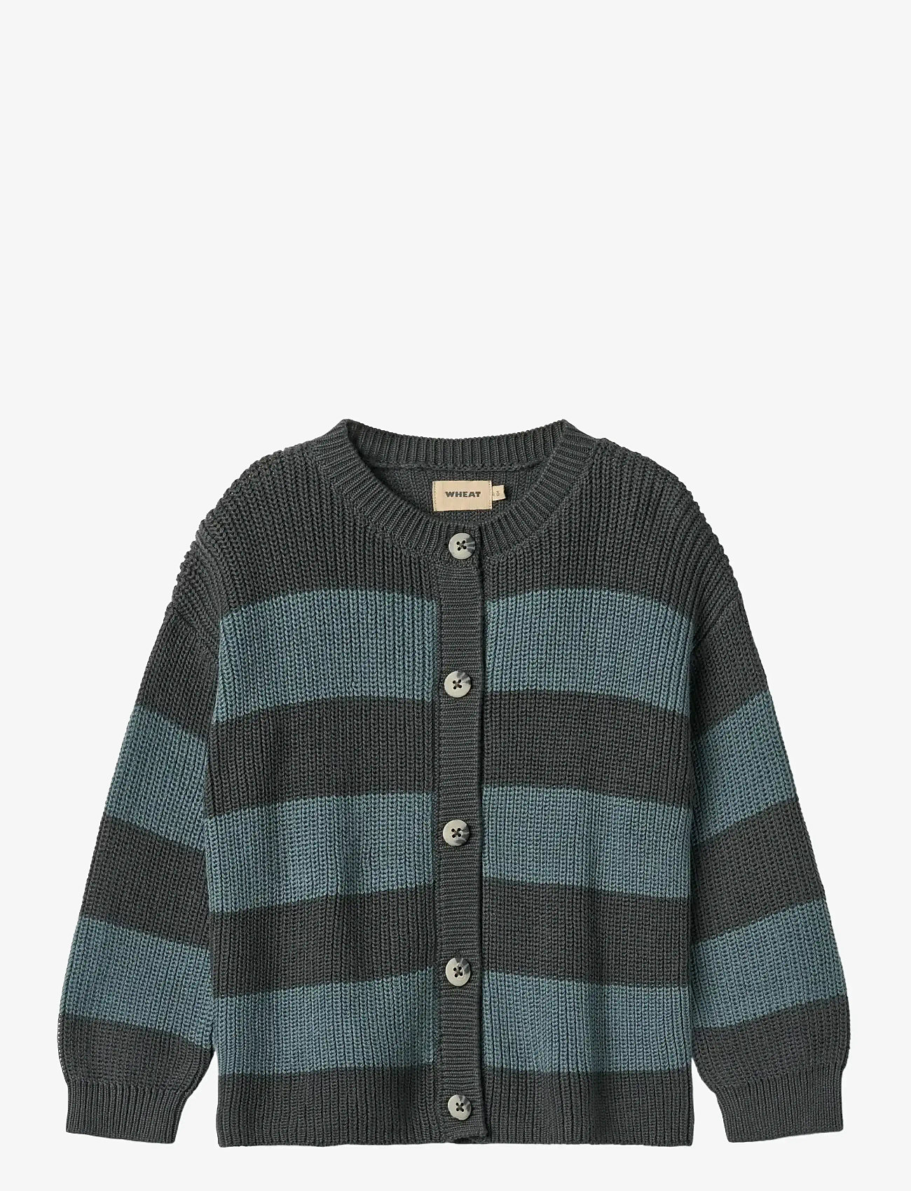 Wheat - Knit Cardigan Noor - cardigans - stormy weather stripe - 0
