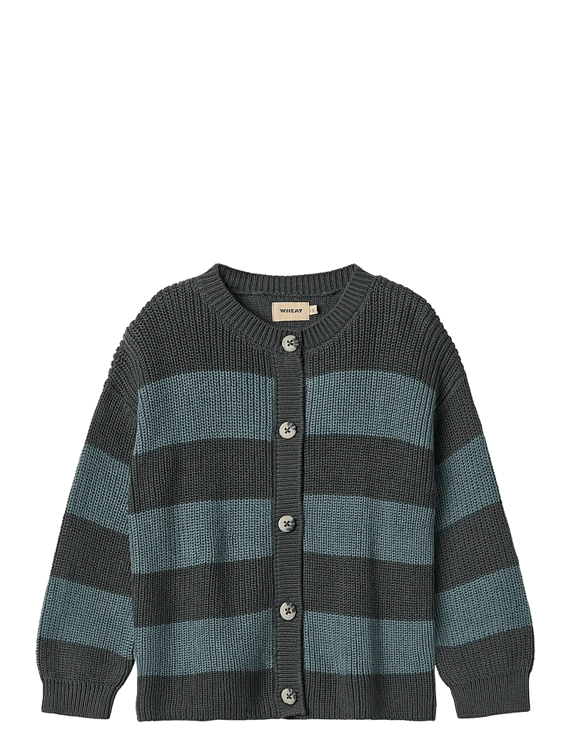 Wheat - Knit Cardigan Noor - cardigans - stormy weather stripe - 0