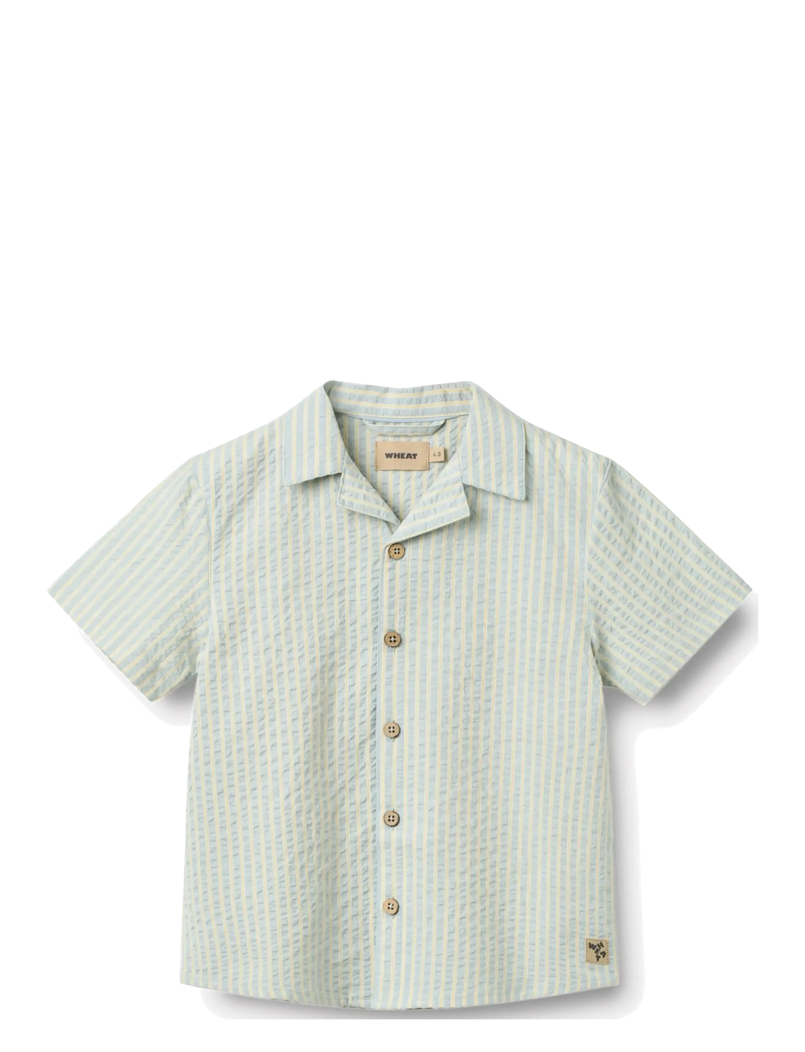 Wheat Shirt S/S Anker - Kortærmede skjorter - SUMMER SKY STRIPE / green