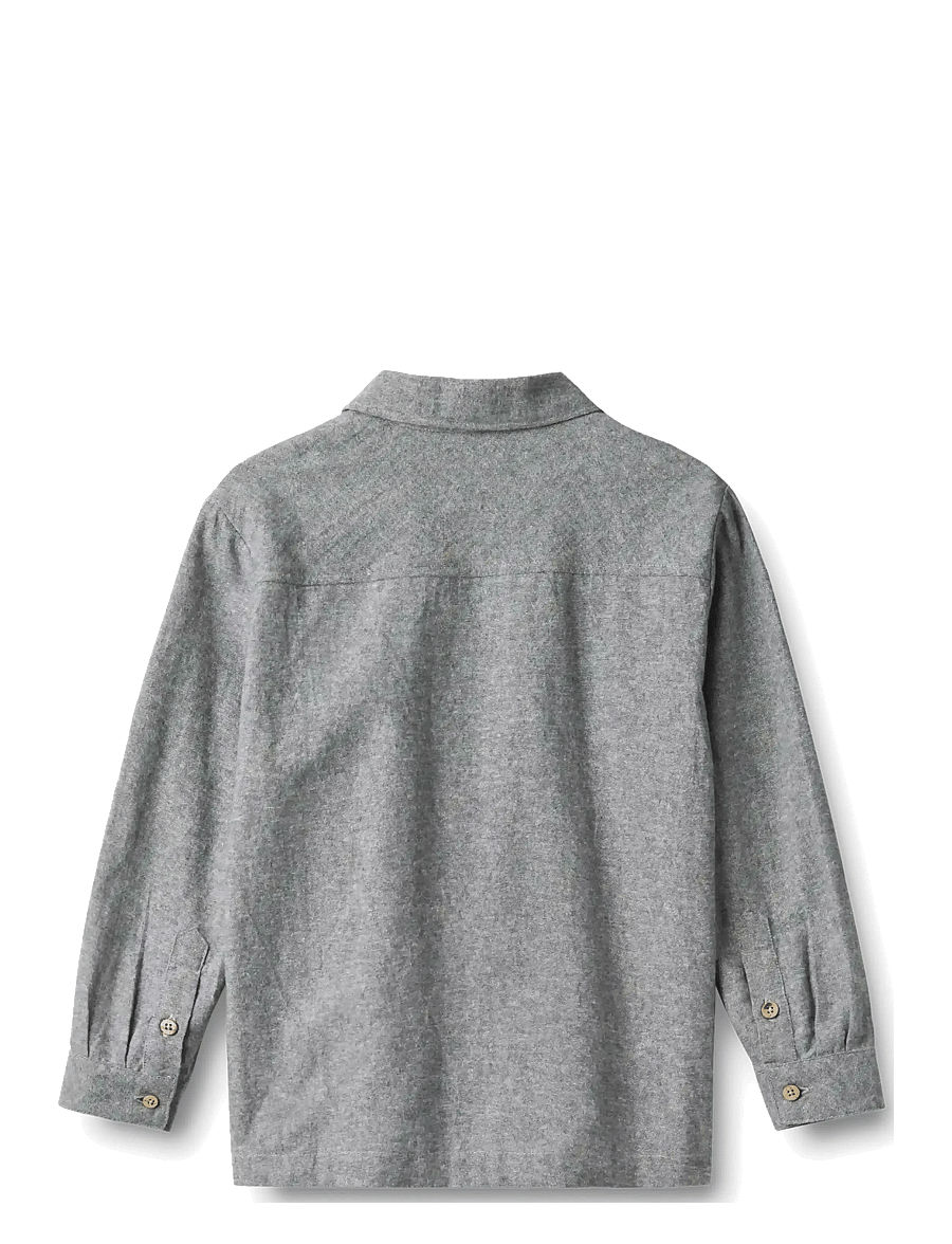 Wheat - Shirt L/S Oscar - langärmlige hemden - dark blue chambray - 1