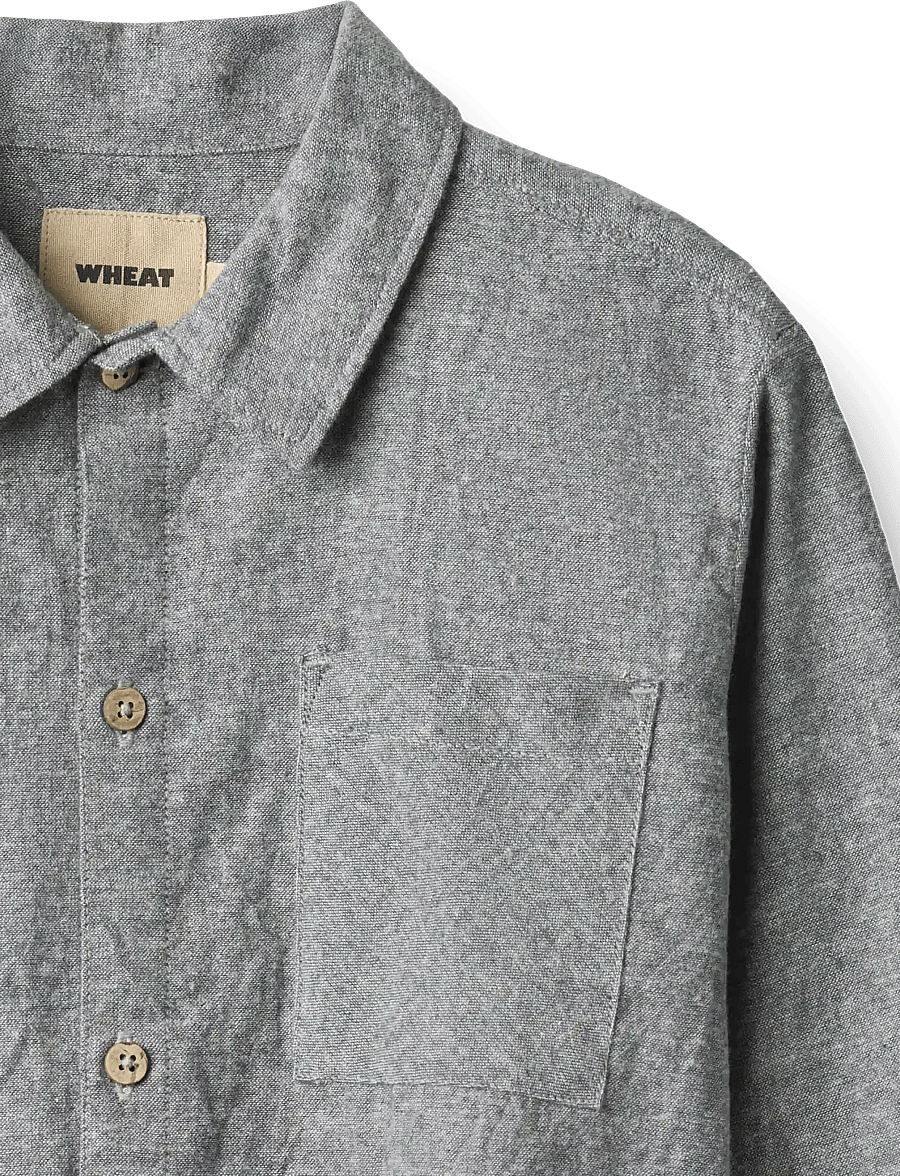 Wheat - Shirt L/S Oscar - langärmlige hemden - dark blue chambray - 2