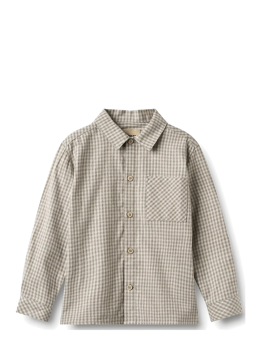 Wheat - Shirt L/S Oscar - langärmlige hemden - greybrown check - 0