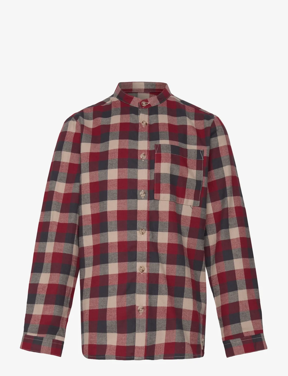 Wheat - Shirt L/S Willum - långärmade skjortor - red blue check - 0