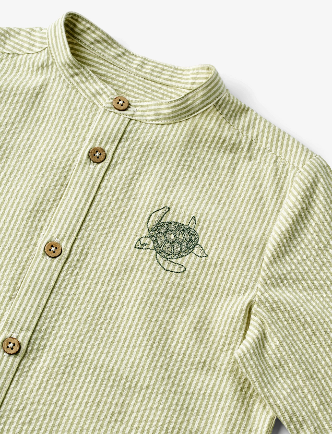 Wheat - Shirt Embroidery Willum - green stripe - 2