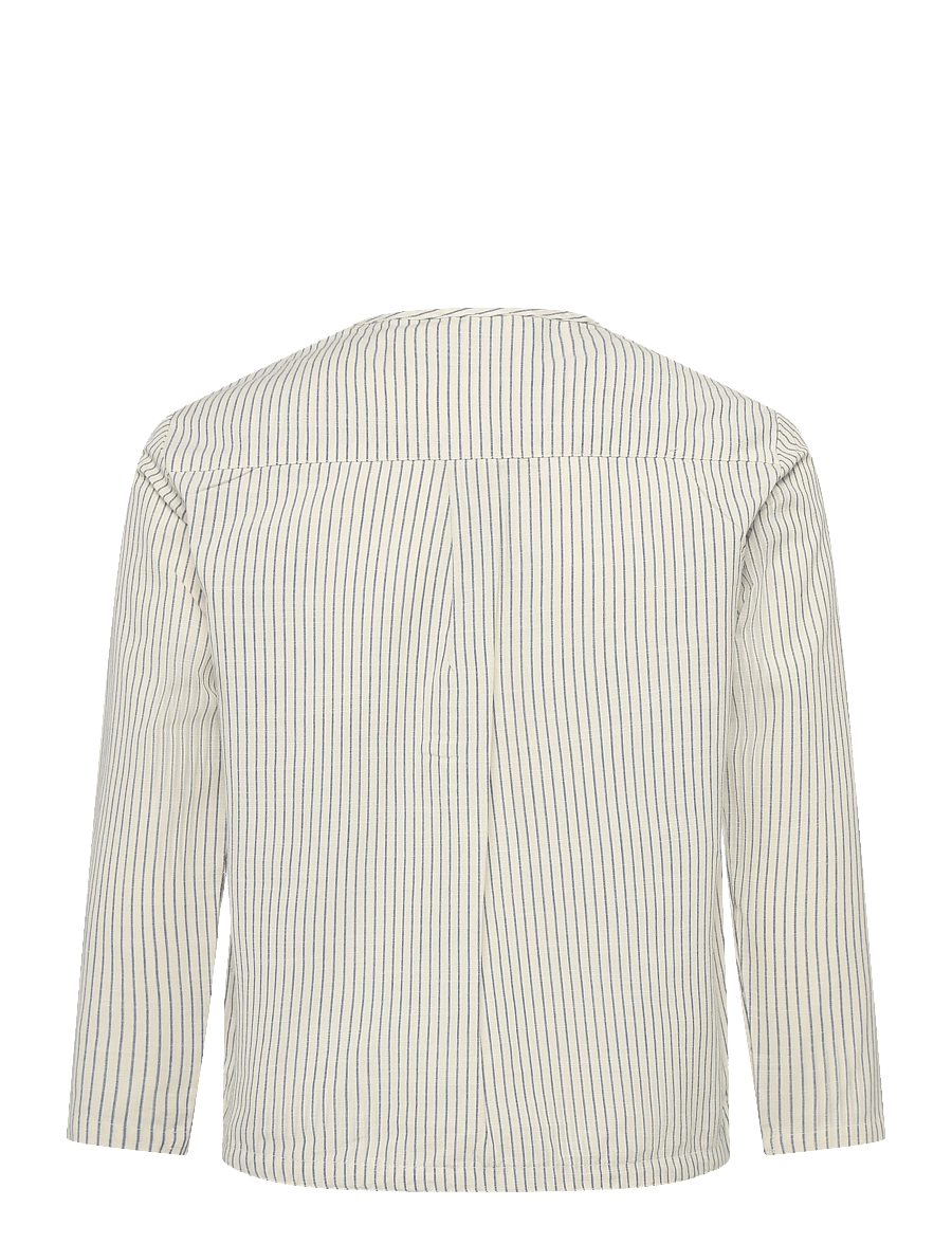 Wheat - Shirt Bjørk - langærmede skjorter - dark blue stripe - 1