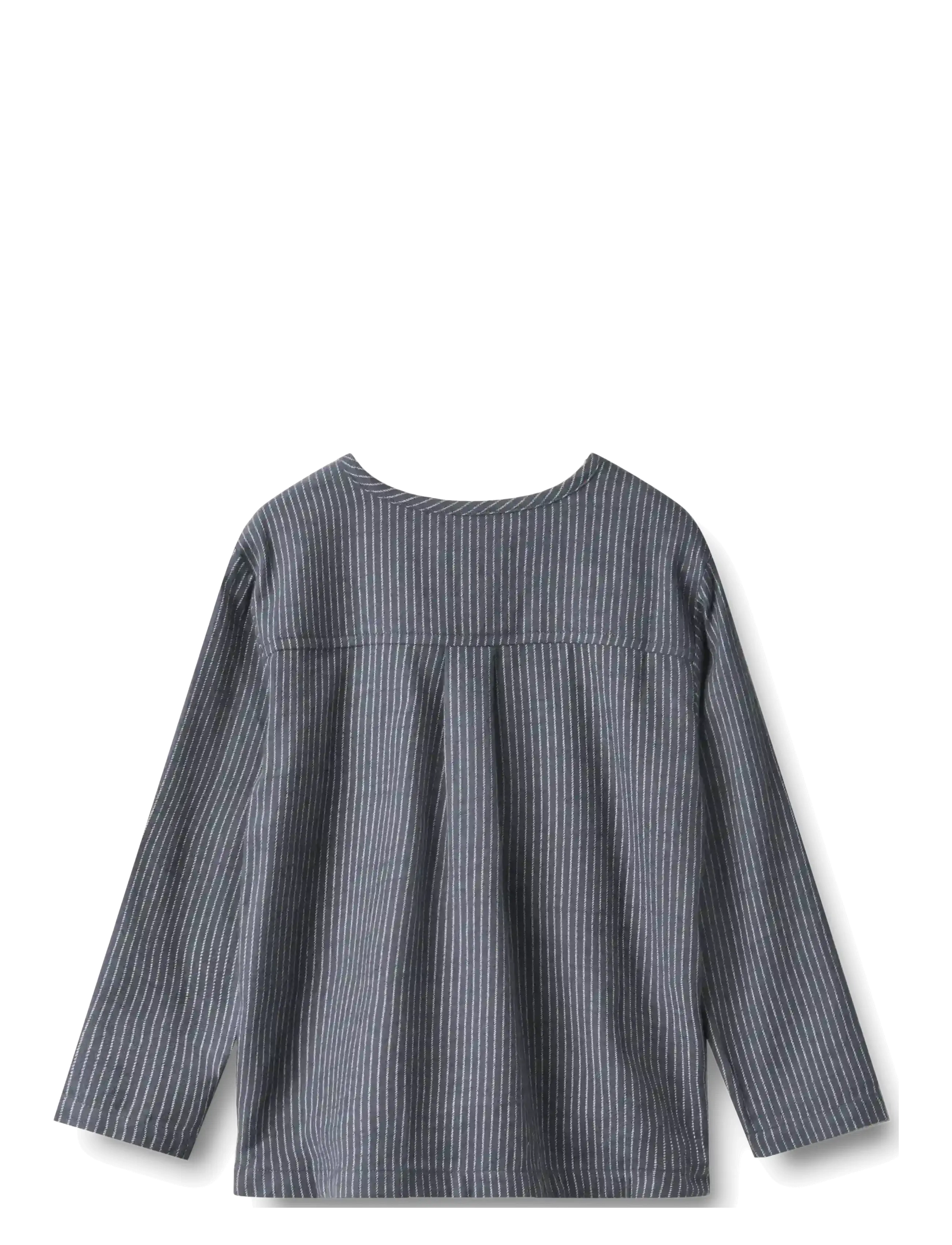 Wheat - Shirt L/S Bjørk - greyblue slub stripe - 1