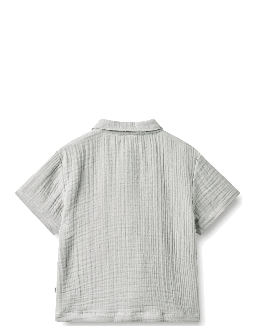 Wheat - Shirt S/S Svend - kurzärmlige hemden - light blue - 1