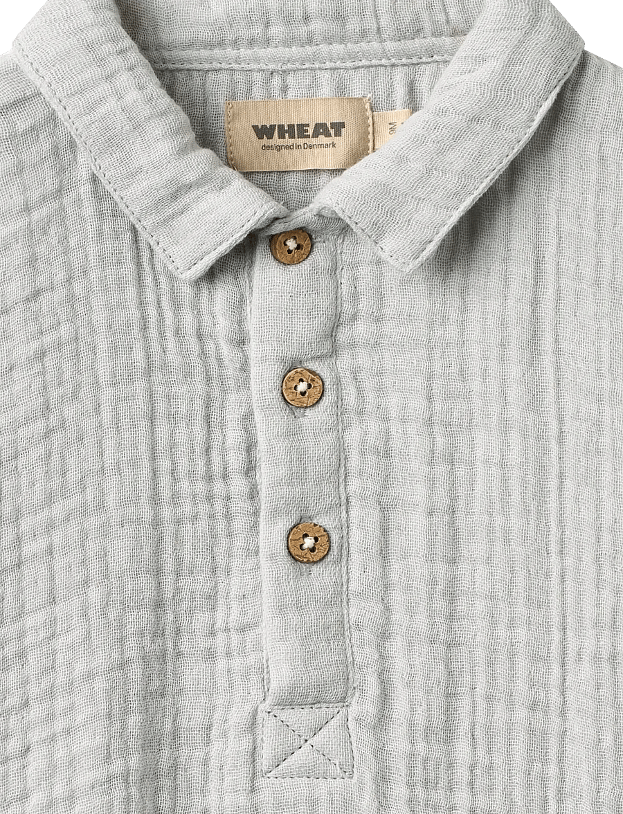 Wheat - Shirt S/S Svend - kurzärmlige hemden - light blue - 2