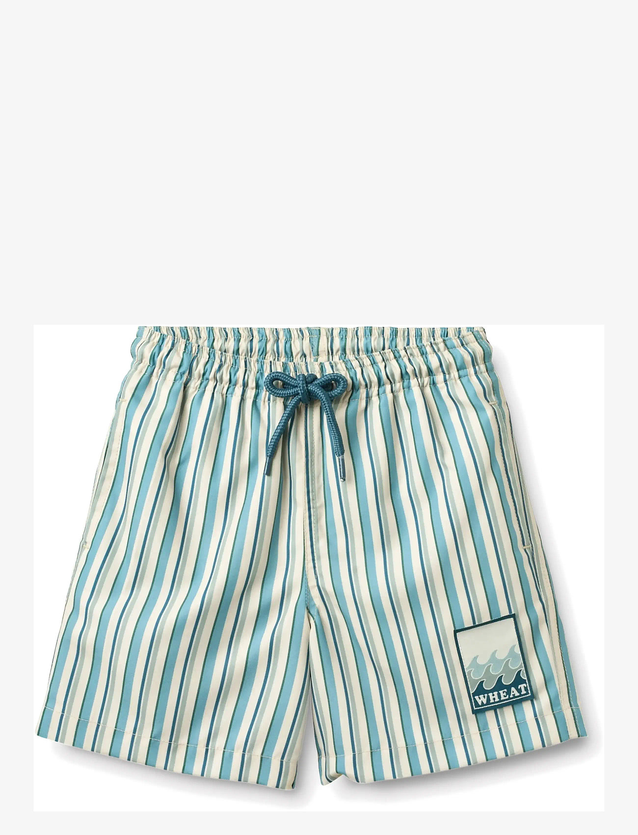 Wheat - Swim Trunk Hansi badge - aqua stripe - 0