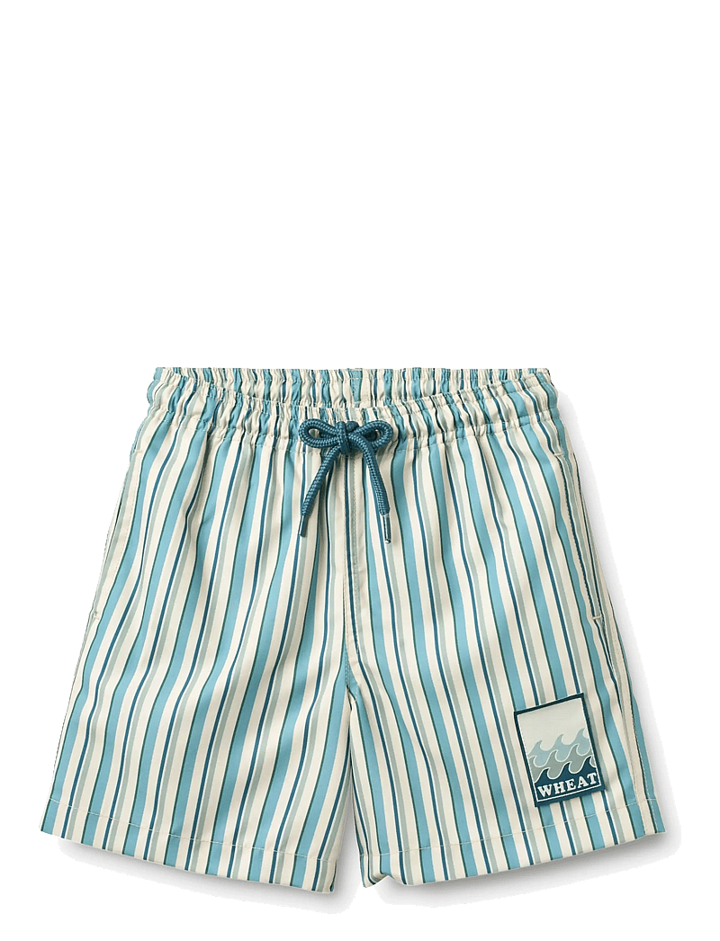 Wheat - Swim Trunk Hansi badge - aqua stripe - 0