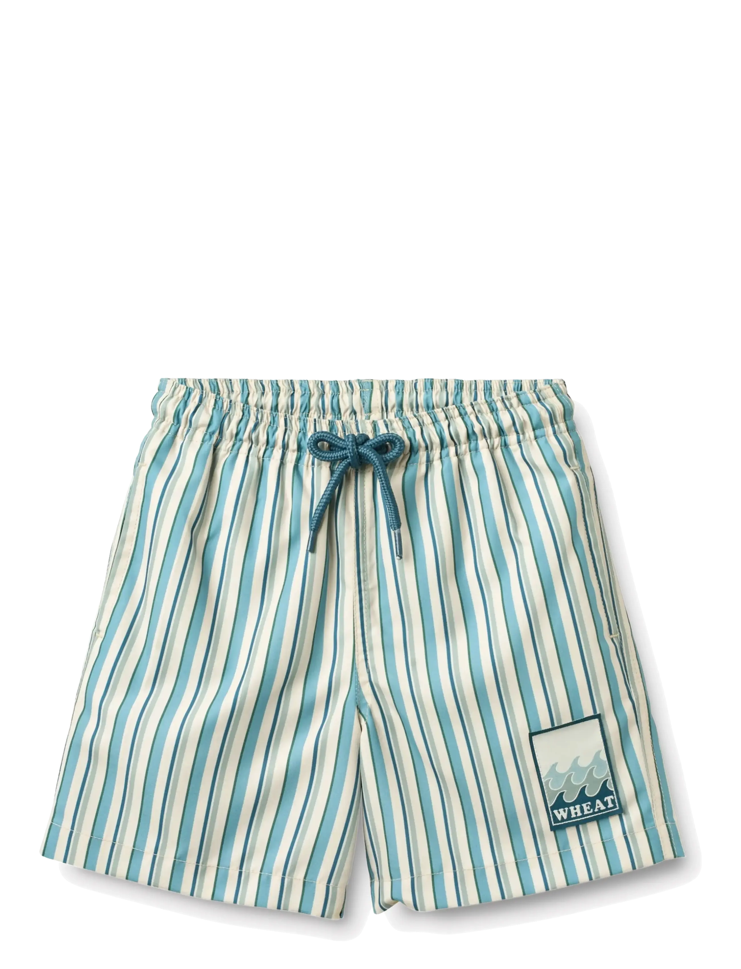 Wheat Swim Trunk Hansi badge - Tøj - AQUA STRIPE / blue