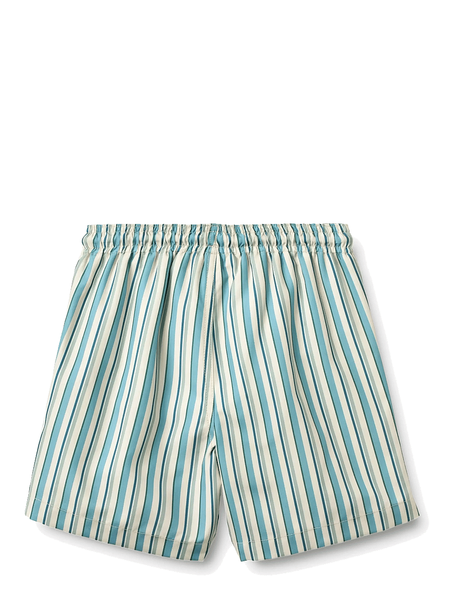 Wheat - Swim Trunk Hansi badge - badshorts - aqua stripe - 1