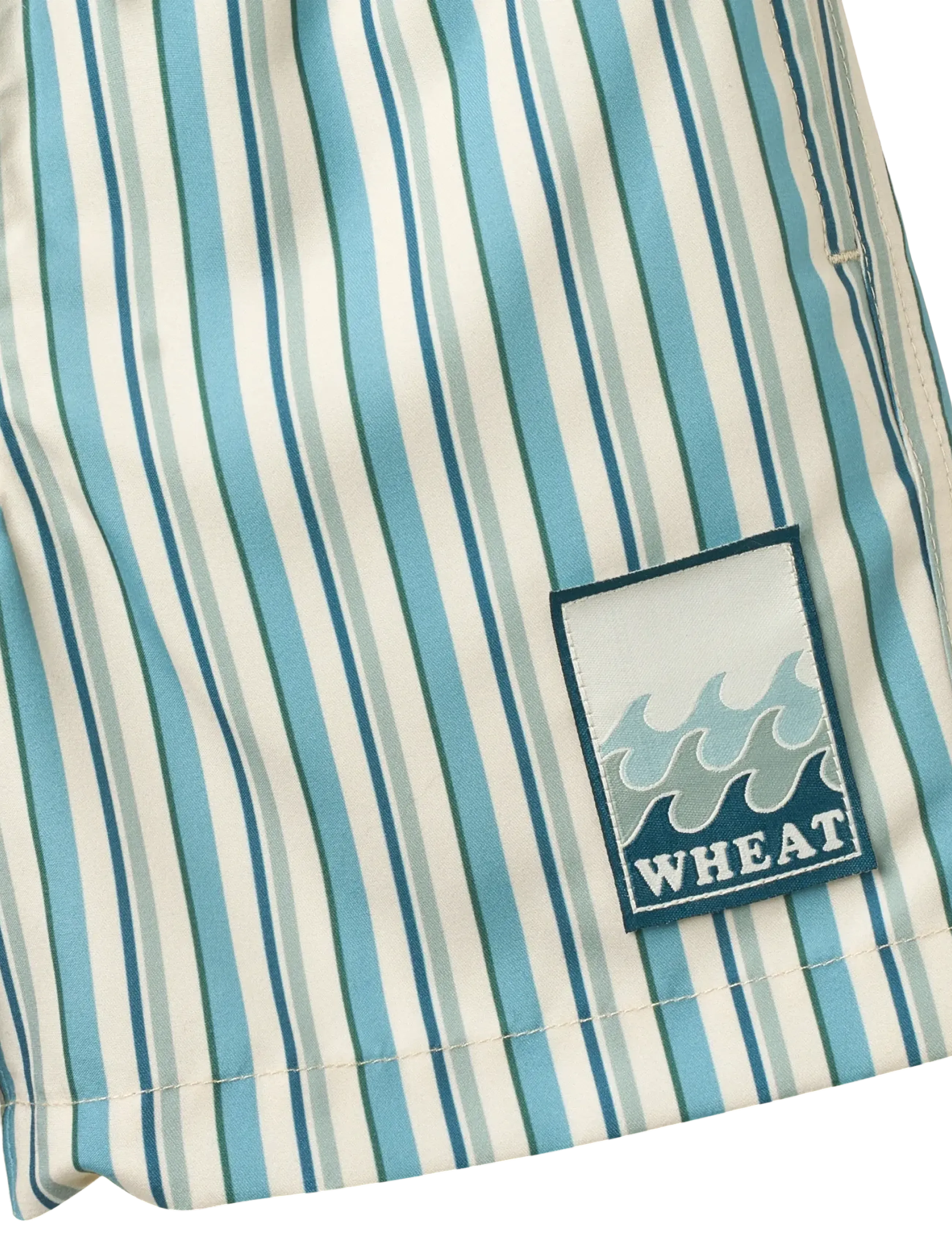 Wheat - Swim Trunk Hansi badge - gode sommertilbud - aqua stripe - 2