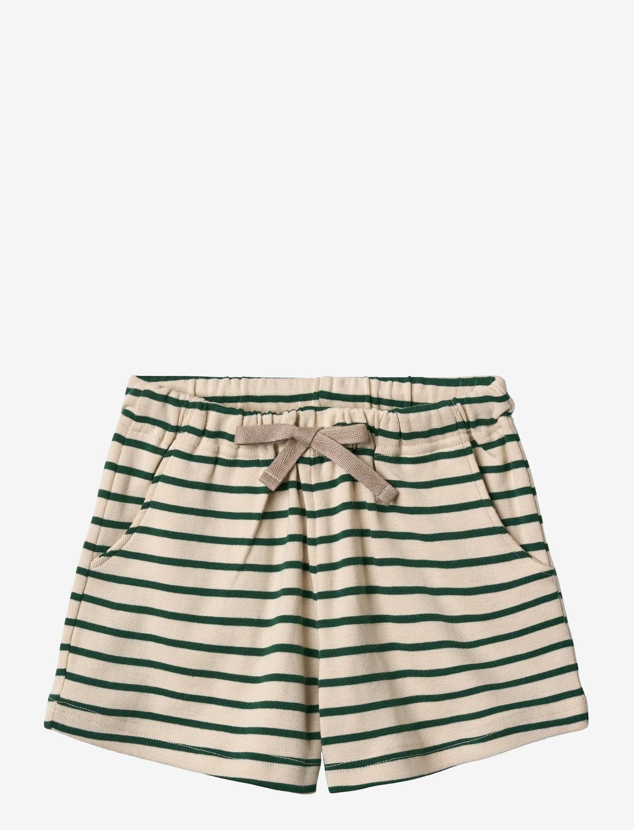 Wheat - Jersey Shorts Kalle - sweatshorts - green stripe - 0