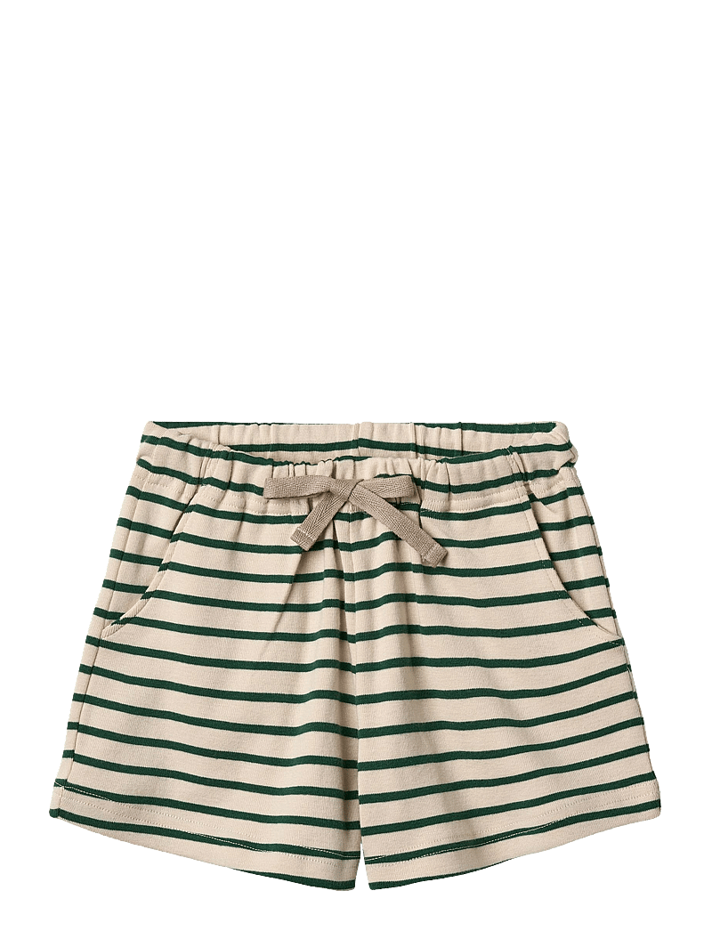 Wheat - Jersey Shorts Kalle - sweatshorts - green stripe - 0