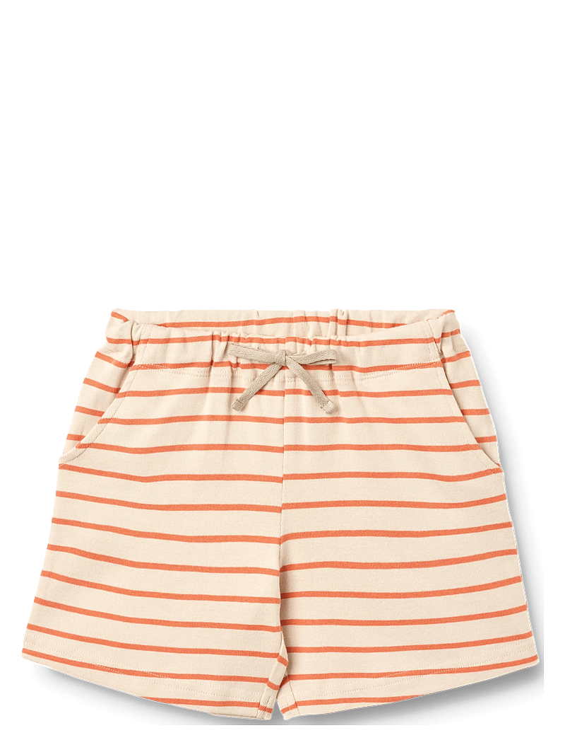 Wheat - Jersey Shorts Kalle - sweatshorts - orange stripe - 0