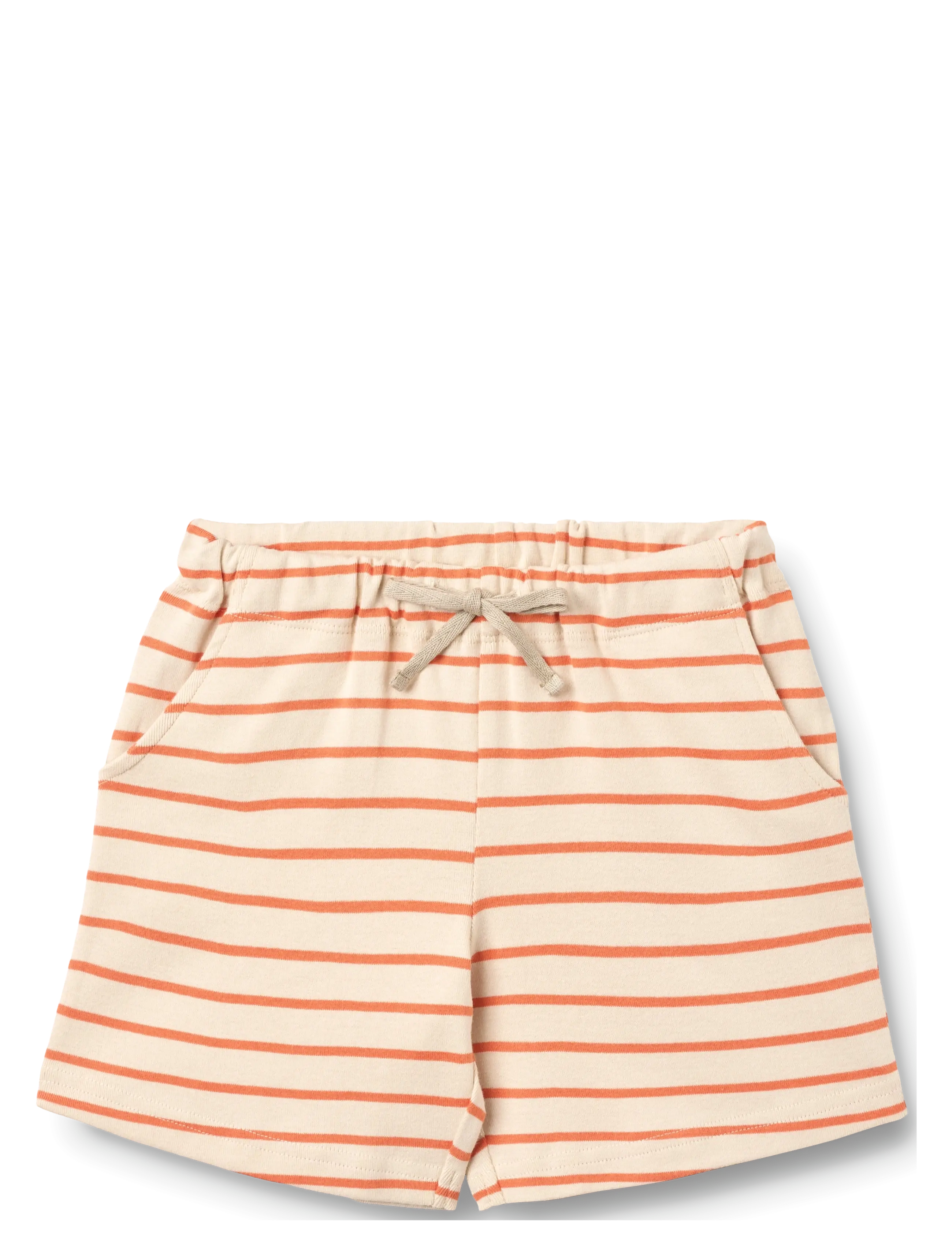 Wheat Jersey Shorts Kalle - Shorts - ORANGE STRIPE / cream