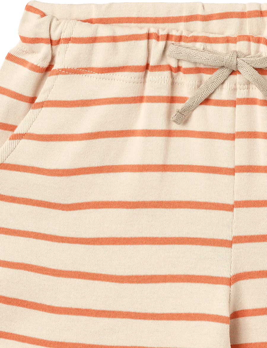 Wheat - Jersey Shorts Kalle - lühikesed dressipüksid - orange stripe - 2