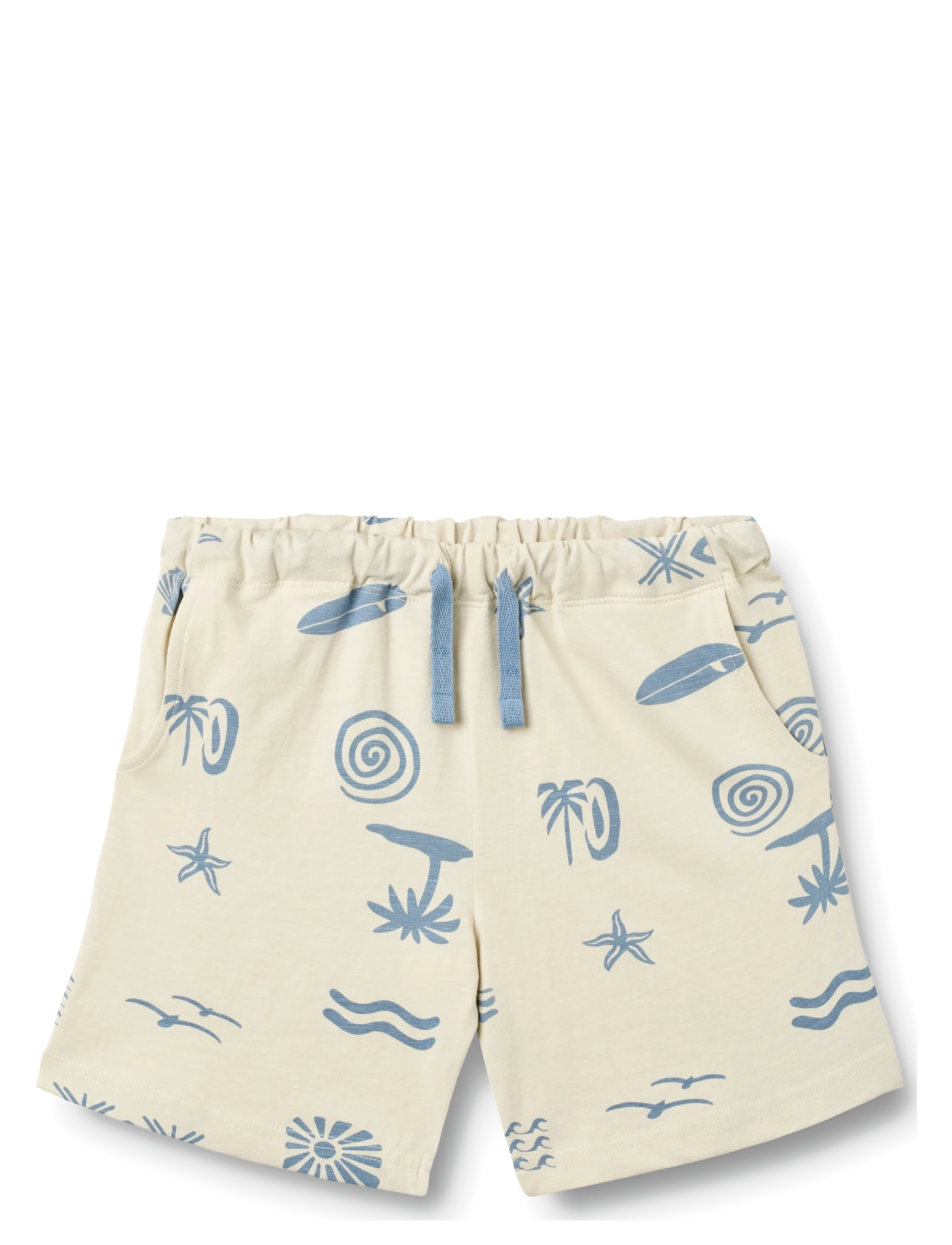 Wheat Jersey Shorts Kalle, Børn, Mønstrede Jersey Shorts, Cream, Str: 116