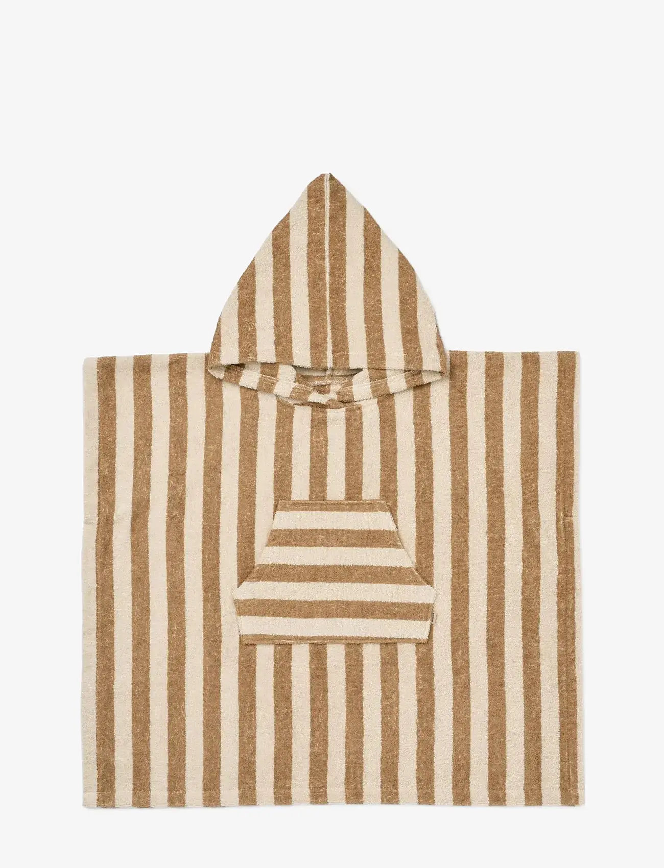 Wheat - Terry Poncho Lille - gode sommertilbud - cappucino stripe - 0