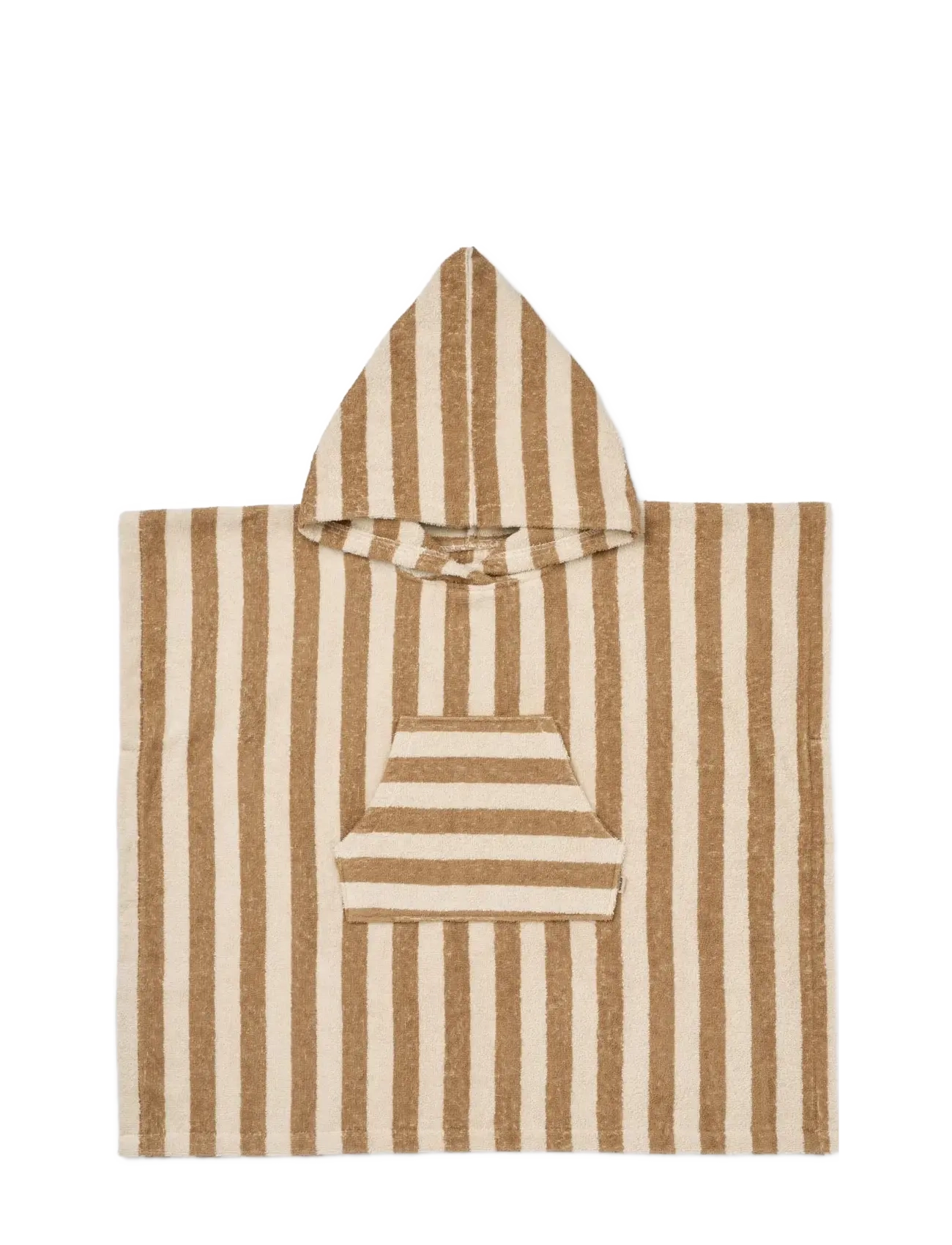 Wheat Terry Poncho Lille - Bath time - CAPPUCINO STRIPE / beige