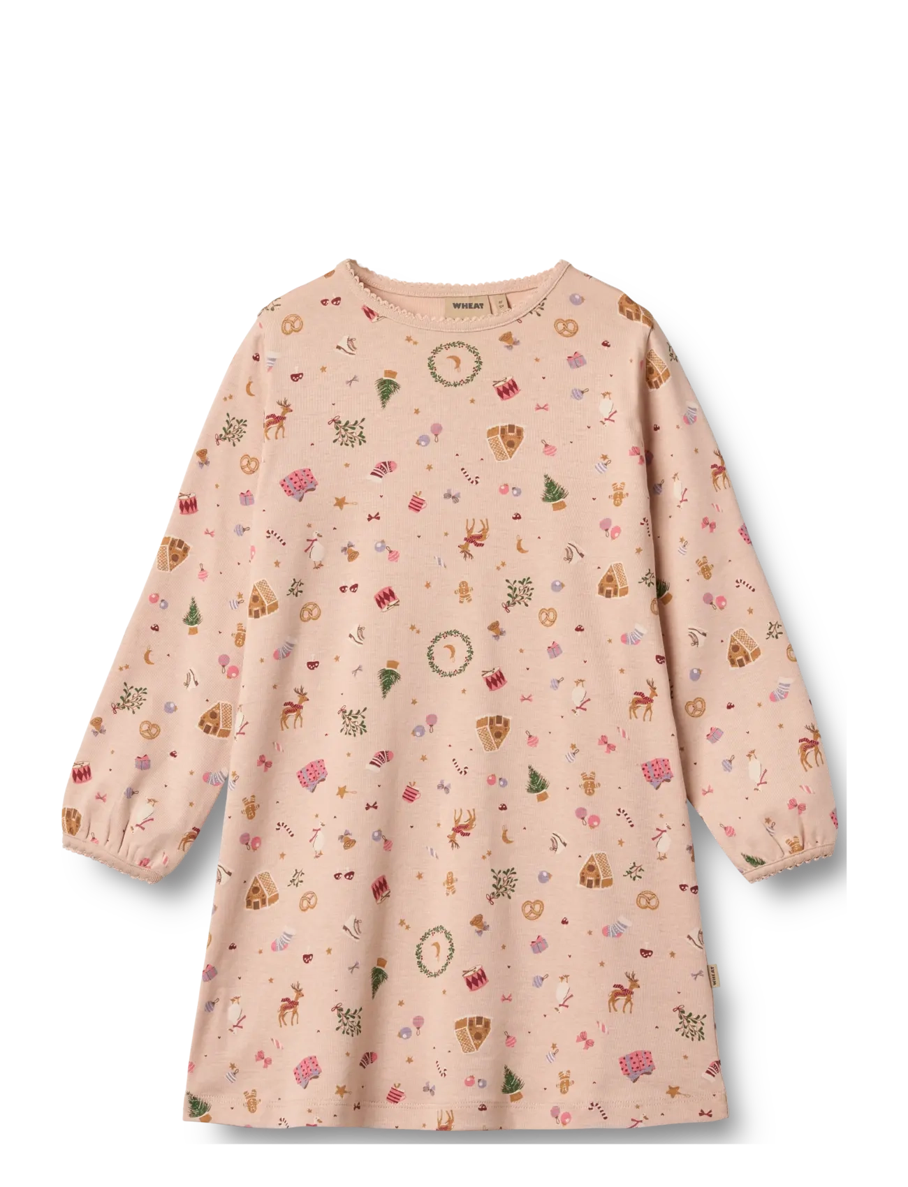 Wheat Nightgown Elinor - Natkjoler - ROSE DUST HOLIDAY / pink/rose