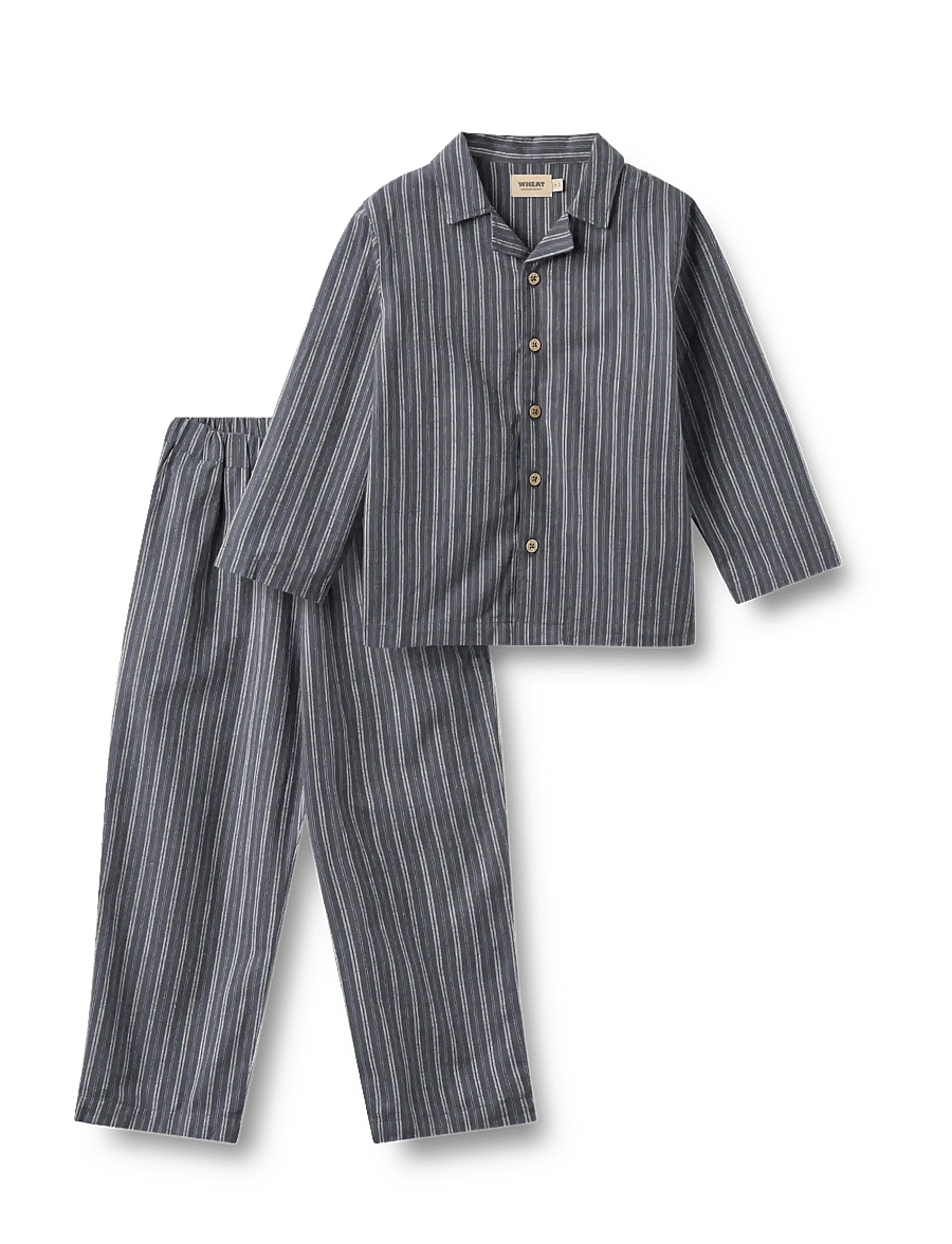 Wheat - Pyjamas Madison - komplektid - blue holiday stripe - 0