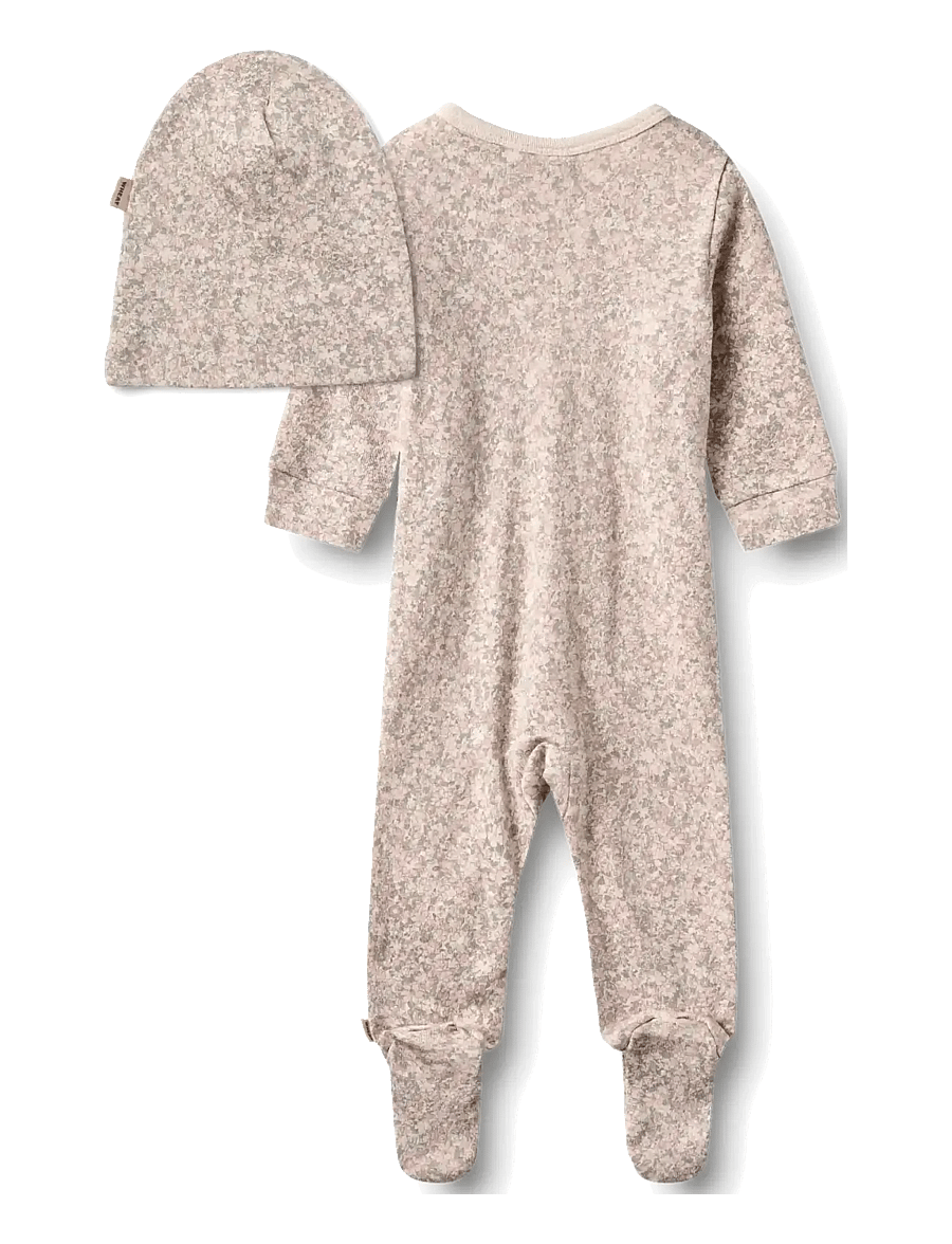 Wheat - Giftbox Jude Baby Set - komplektid bodiga - almond flower meadow - 3