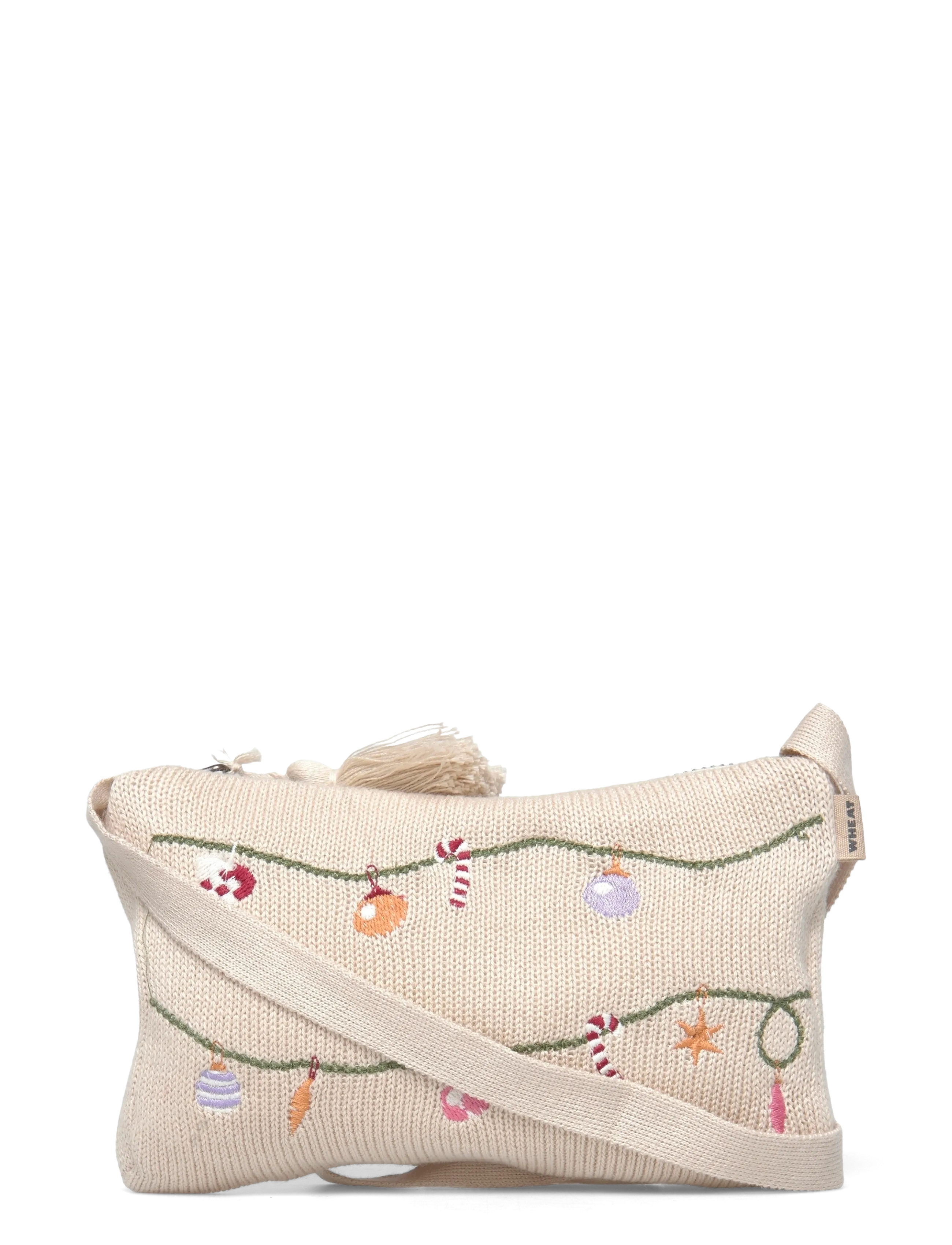 Wheat Knitted Clutch Emb. Dagmar - Kotid - OFFWHITE / cream