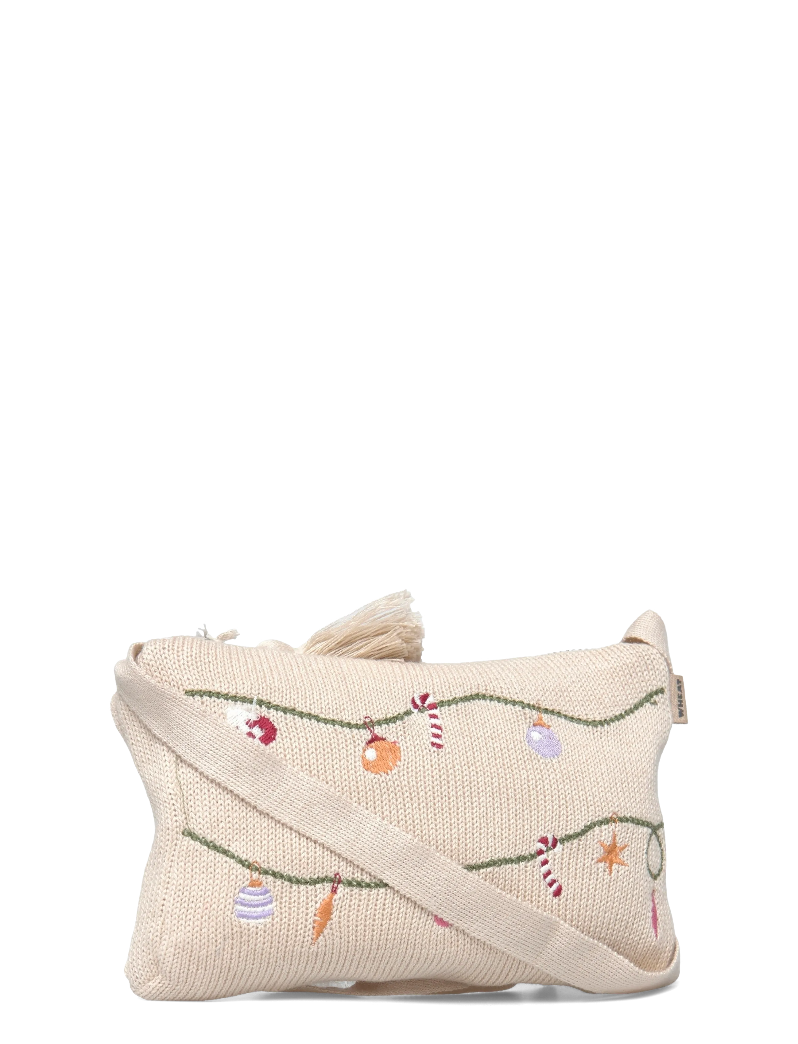 Wheat - Knitted Clutch Emb. Dagmar - Õlakotid - offwhite - 2