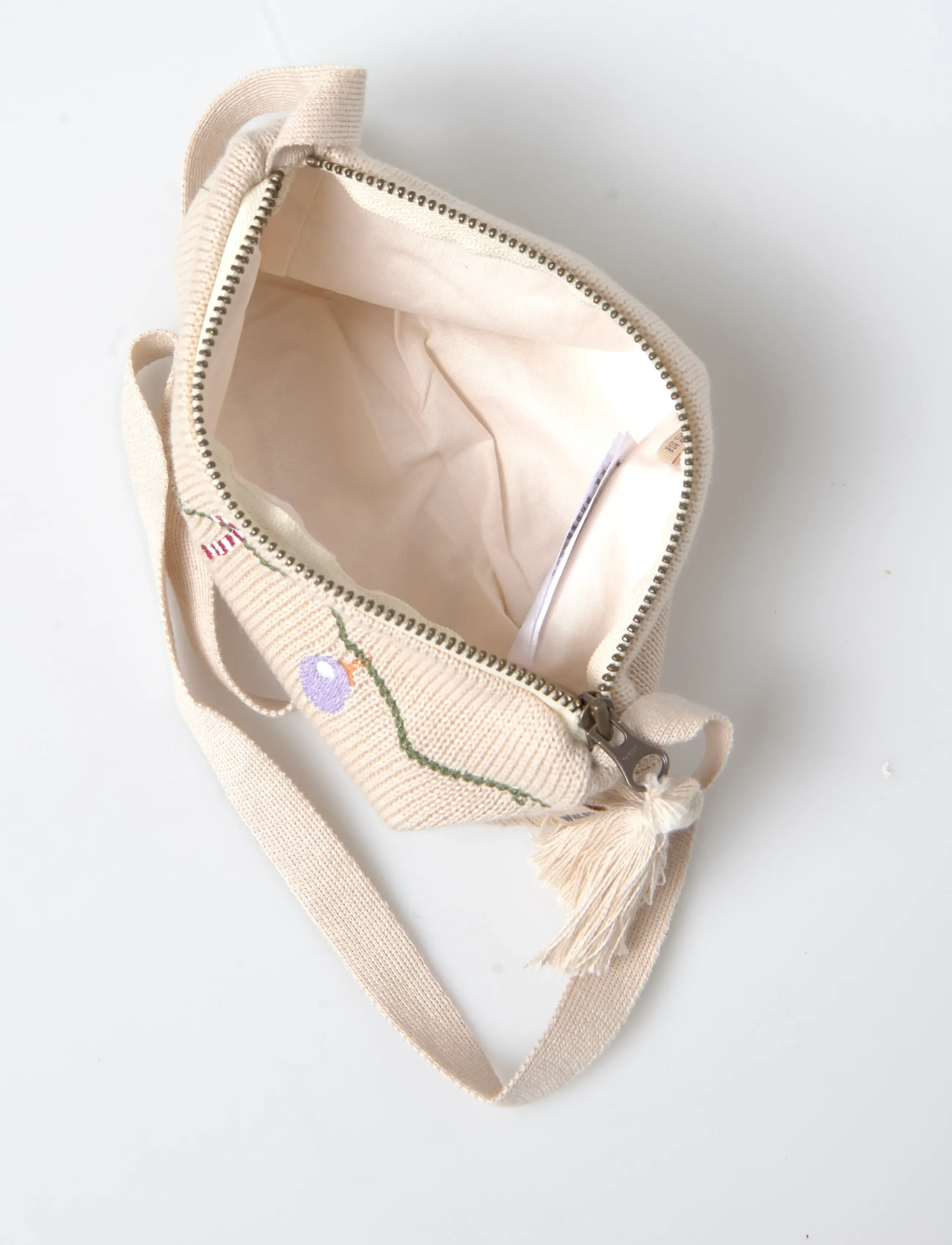 Wheat - Knitted Clutch Emb. Dagmar - Õlakotid - offwhite - 4