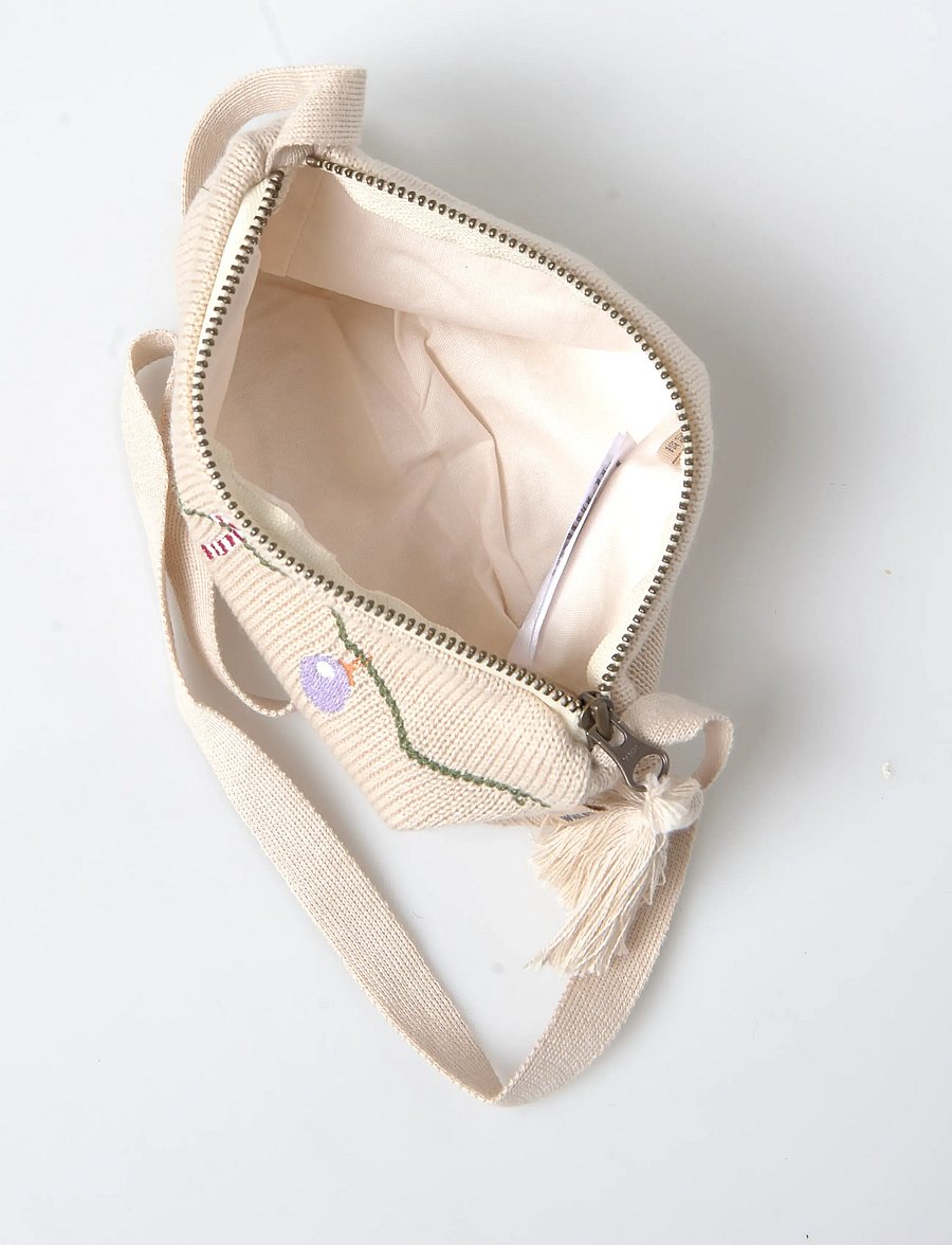 Wheat - Knitted Clutch Emb. Dagmar - plecu somas - offwhite - 4