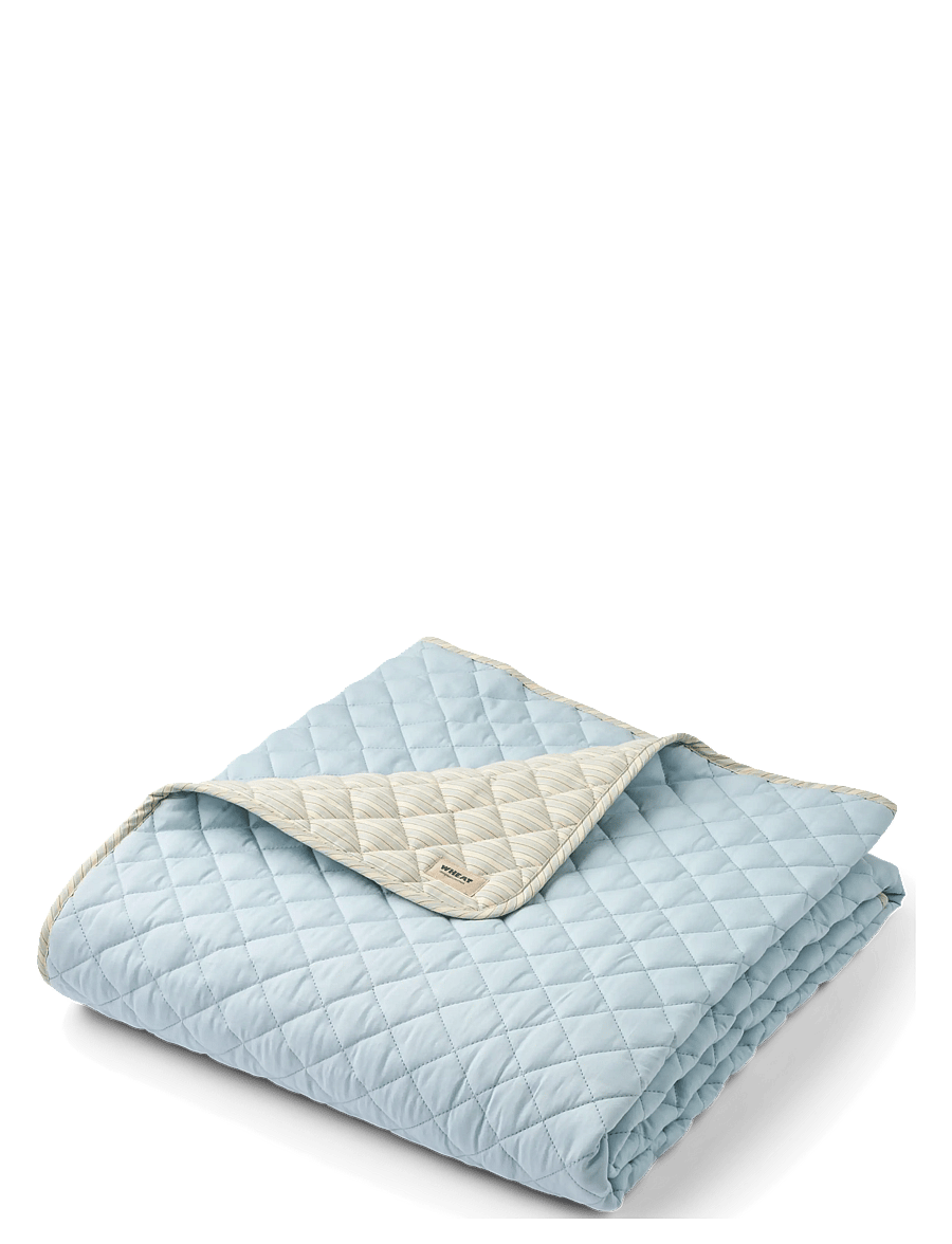 Wheat - Quilt Blanket - blue ocean stripe - 0