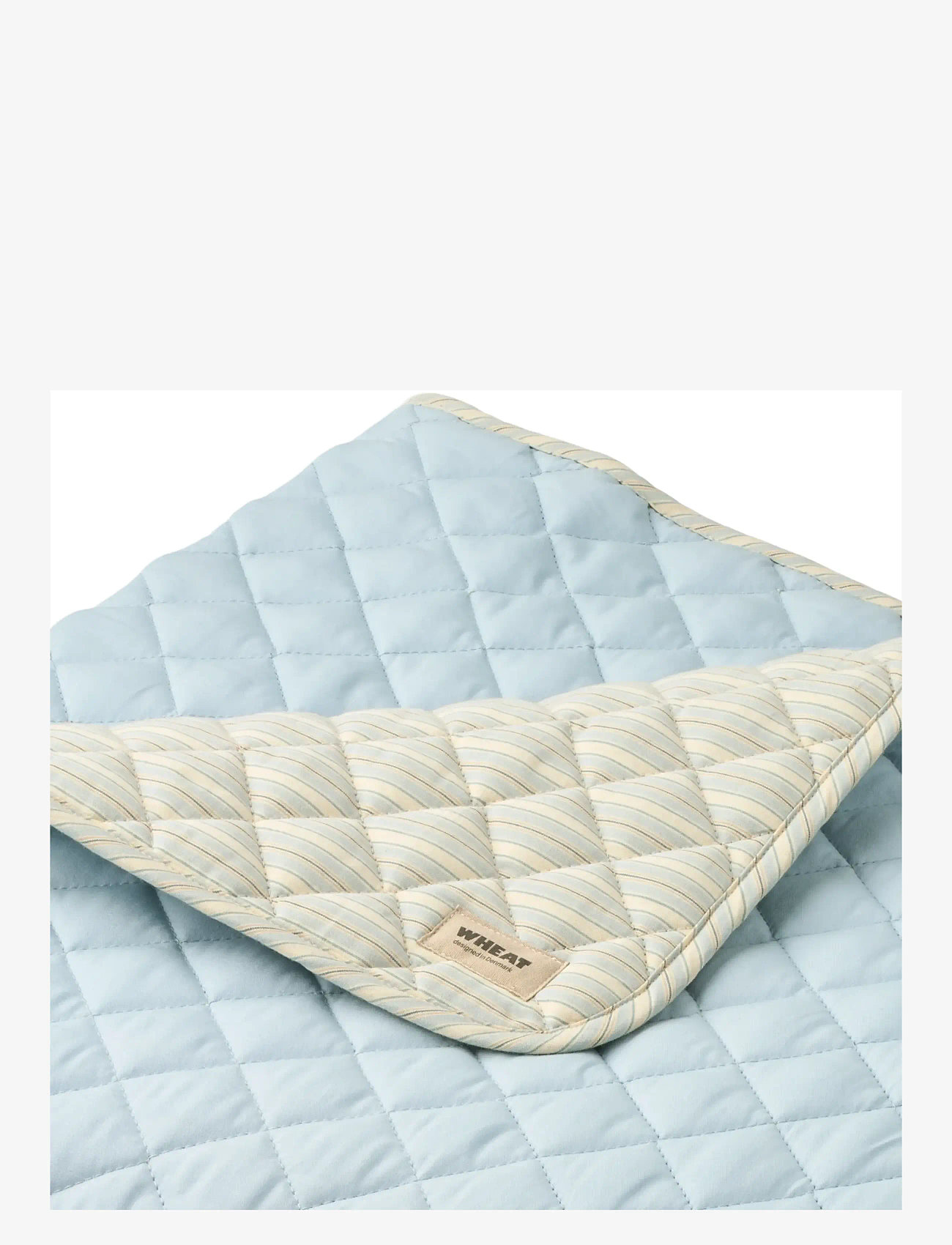 Wheat - Quilt Blanket - decken - blue ocean stripe - 1