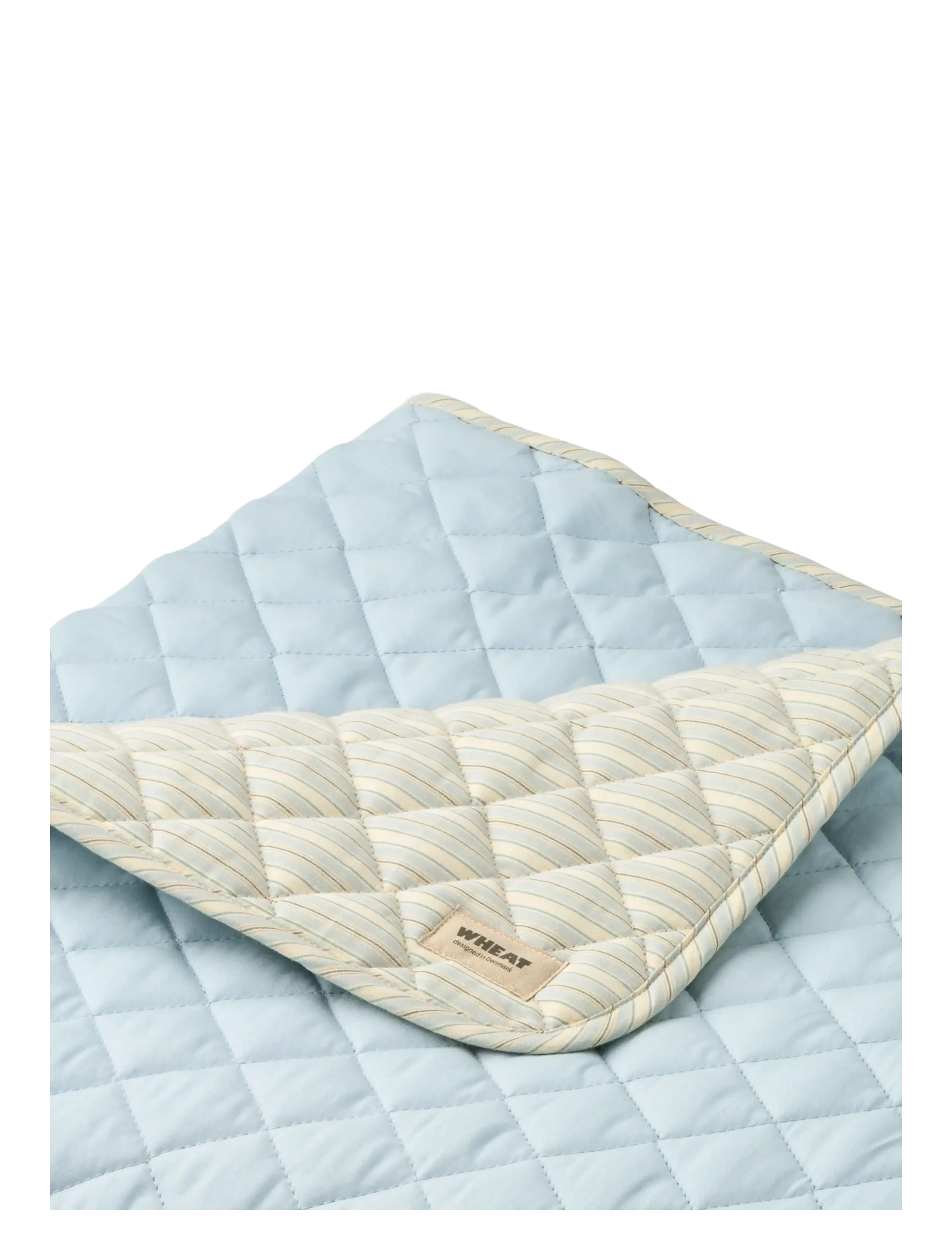 Wheat - Quilt Blanket - blue ocean stripe - 1