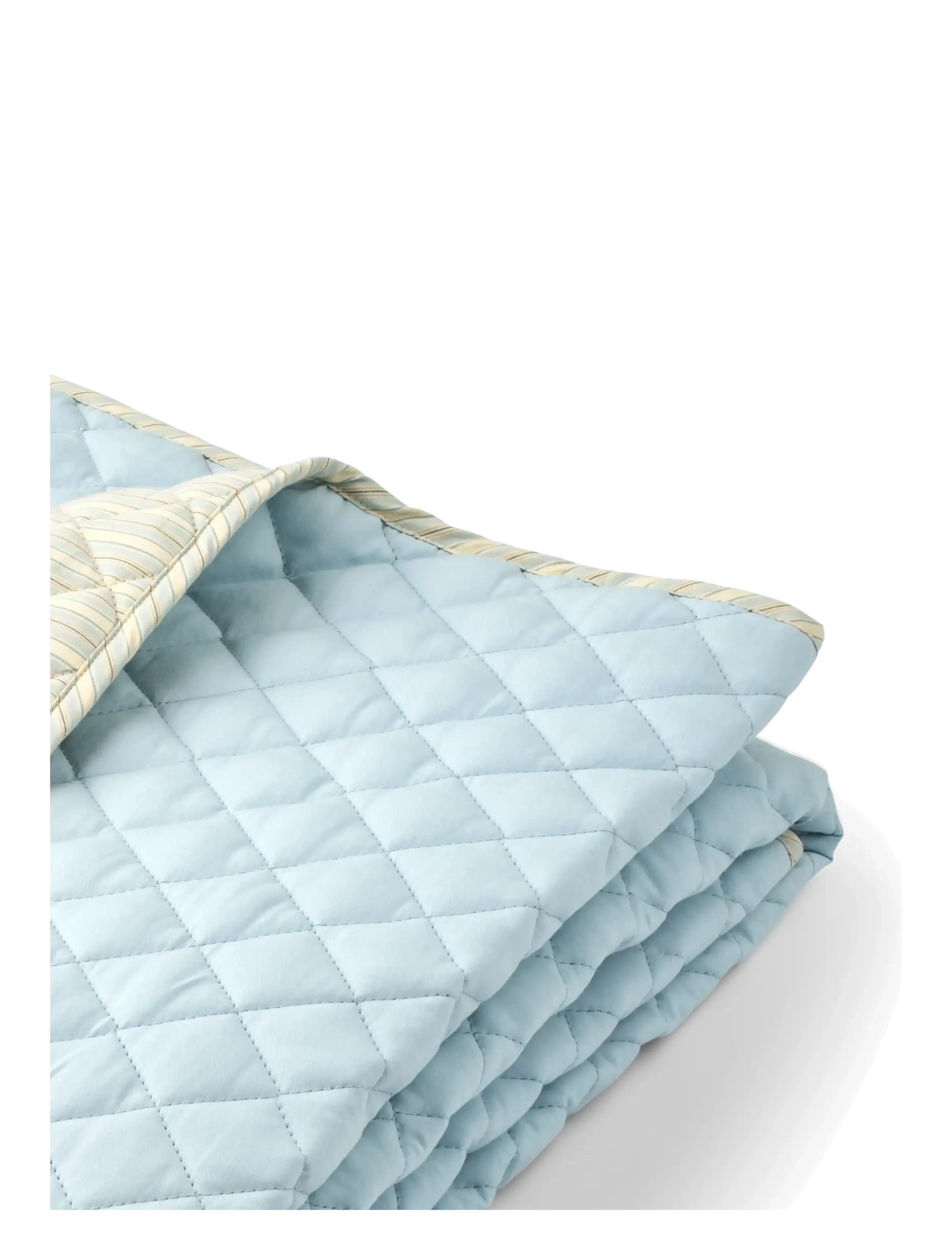 Wheat - Quilt Blanket - blue ocean stripe - 2