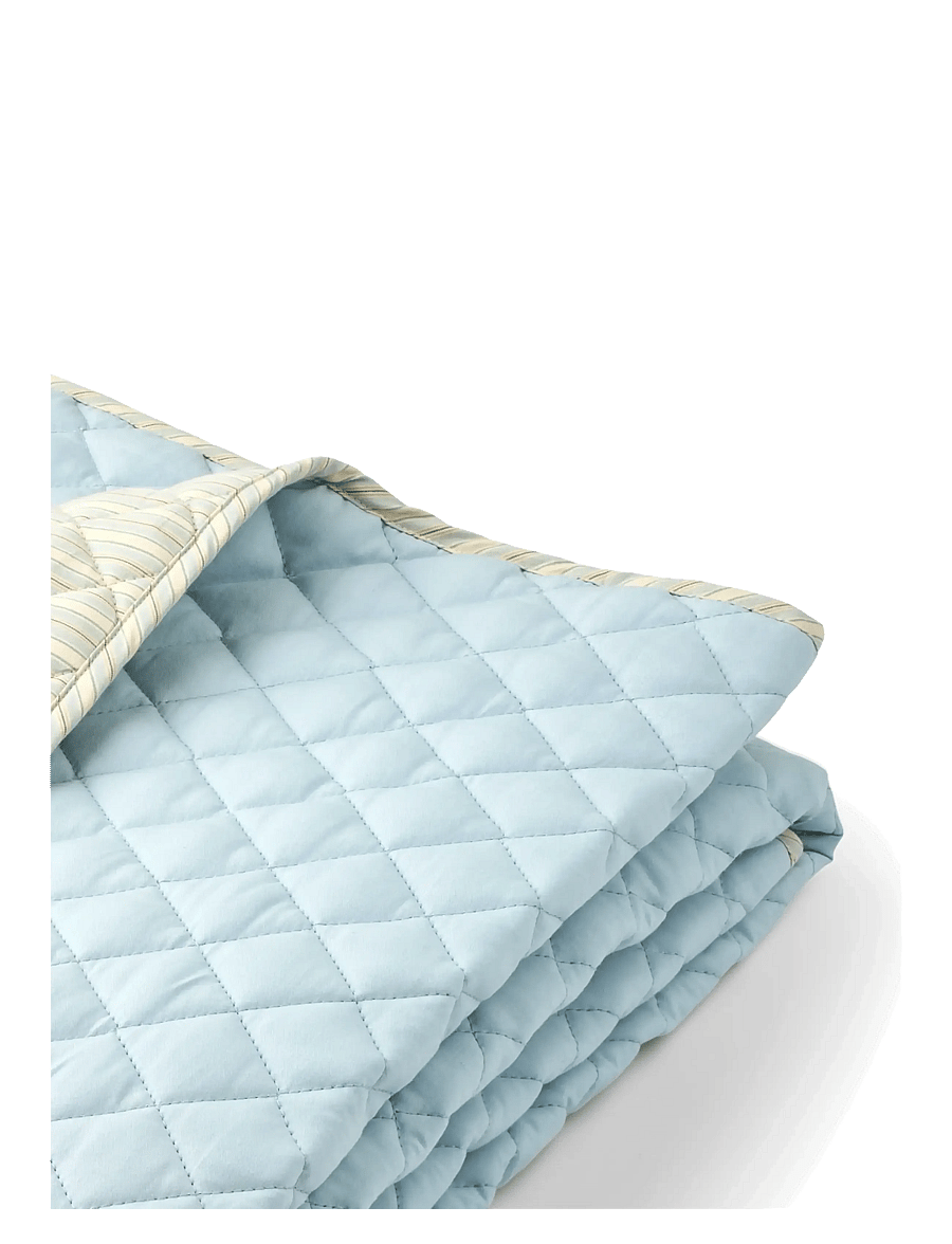 Wheat - Quilt Blanket - blue ocean stripe - 2