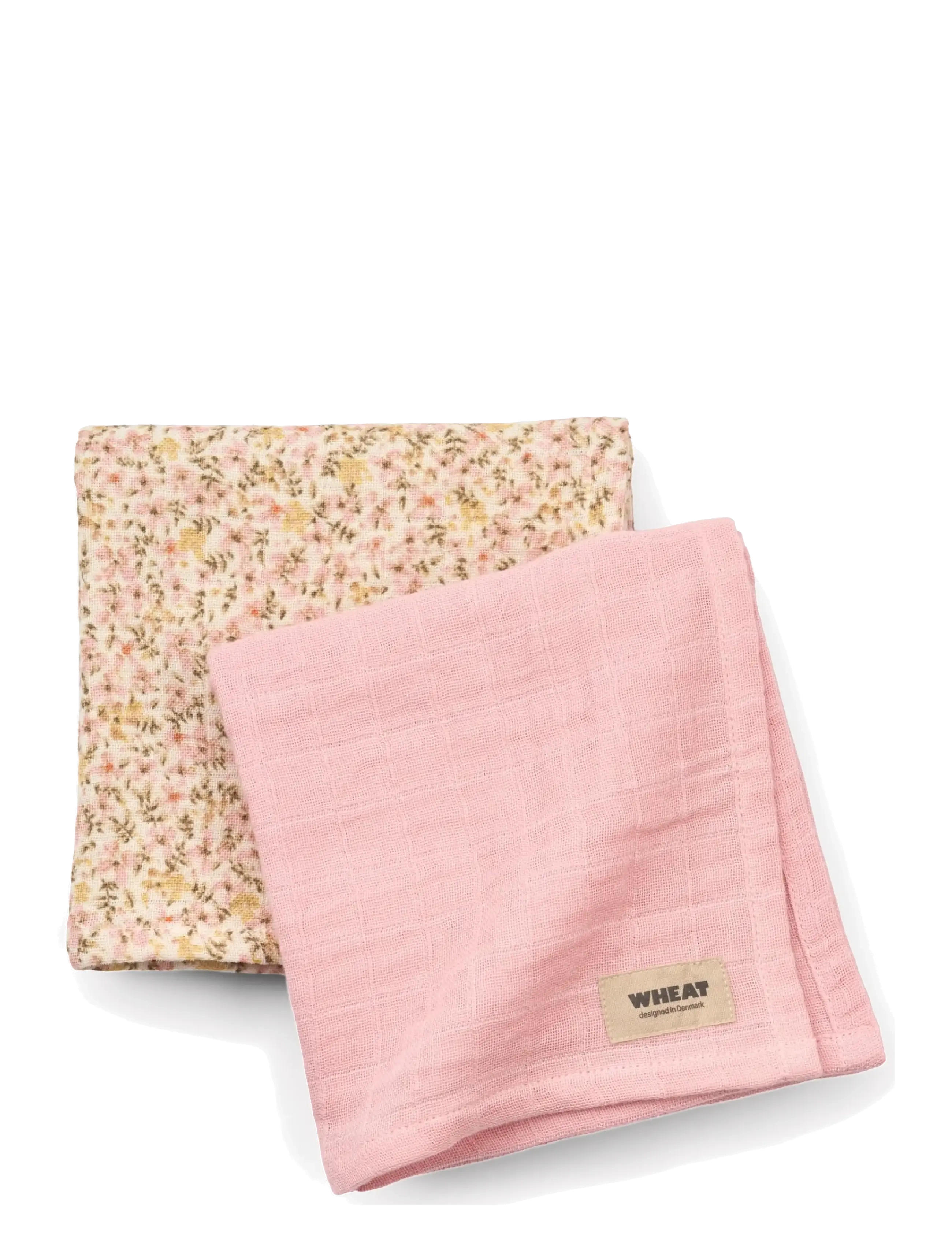 Wheat 2 pk Muslin Kaya - Babyprodukter - CORAL BLUSH / pink/rose